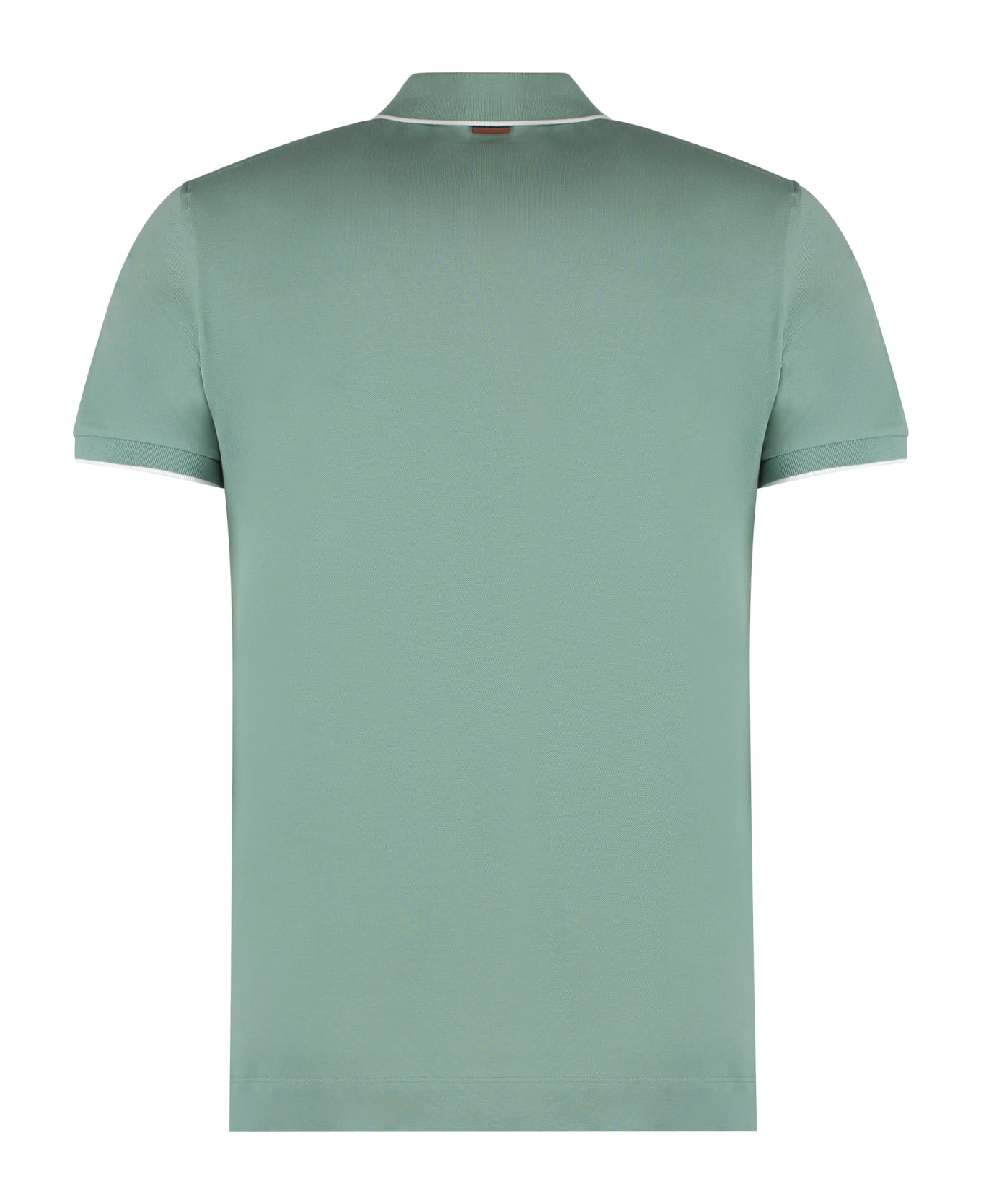 Zegna Short Sleeve Cotton Polo Shirt - green ポロシャツ