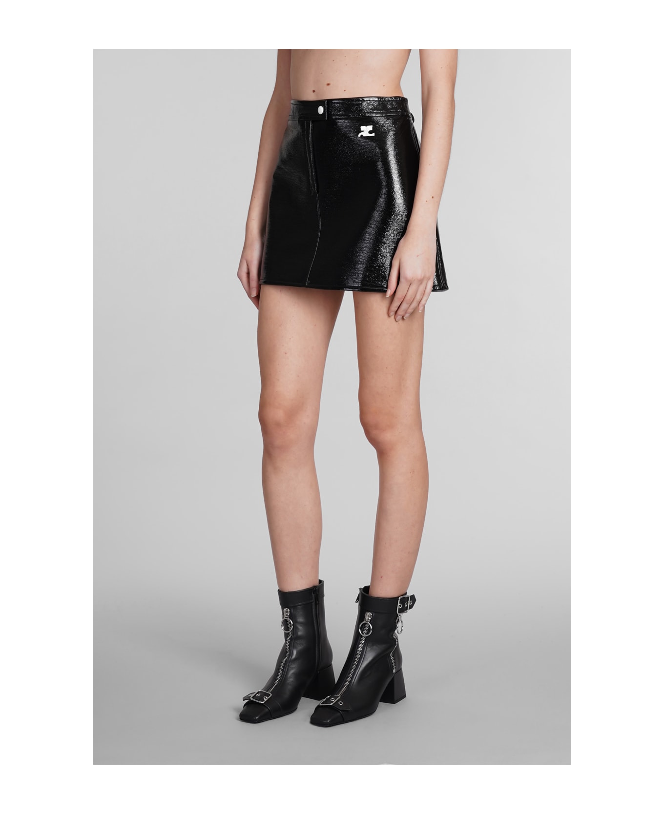 Courrèges Skirt In Black Polyuretan - Black