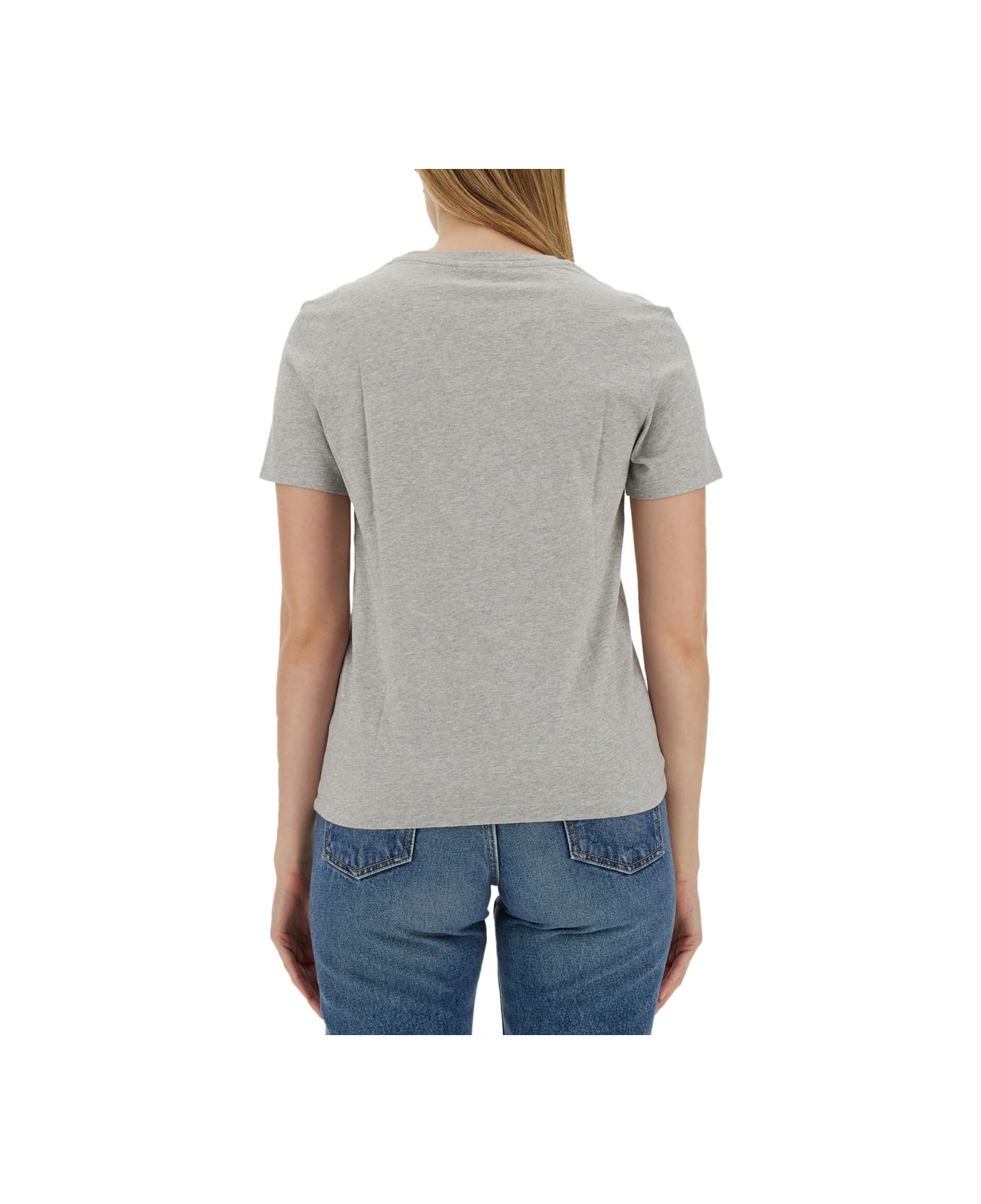 Maison Kitsuné T-shirt With Fox Patch - GREY Tシャツ