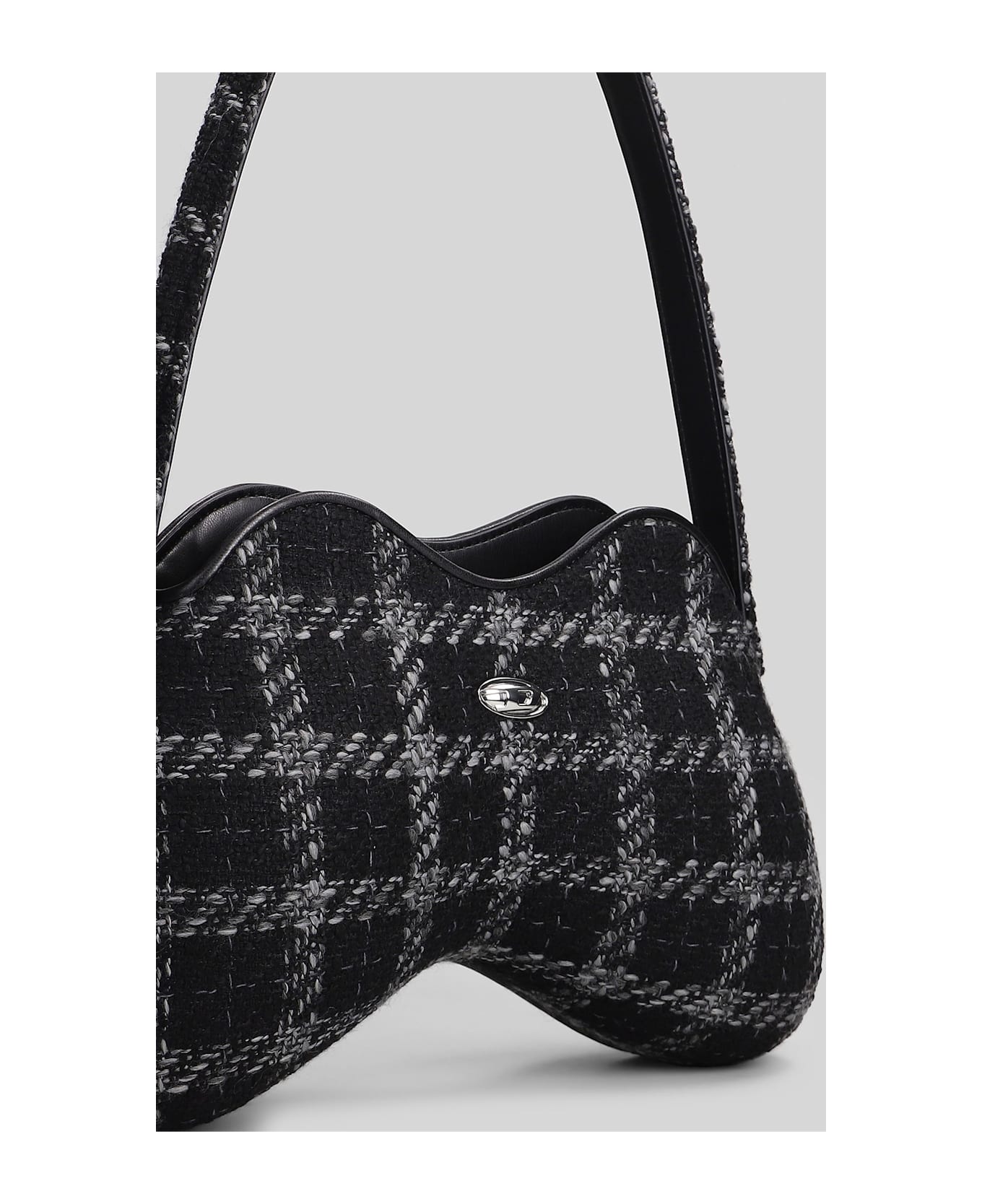 Diesel Play Double-d Shoulder Bag In Black Polyester - black