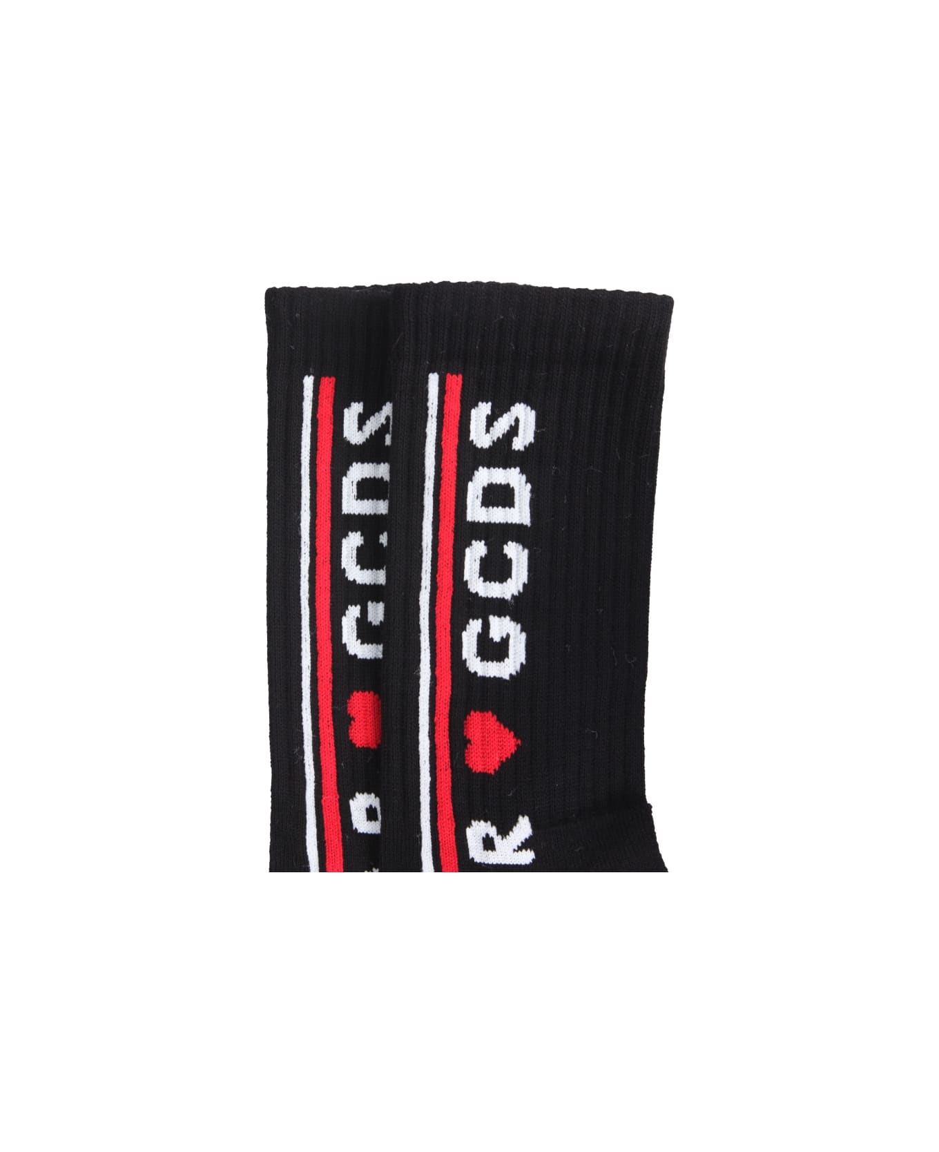 GCDS Socks With Love Gcds Logo - BLACK