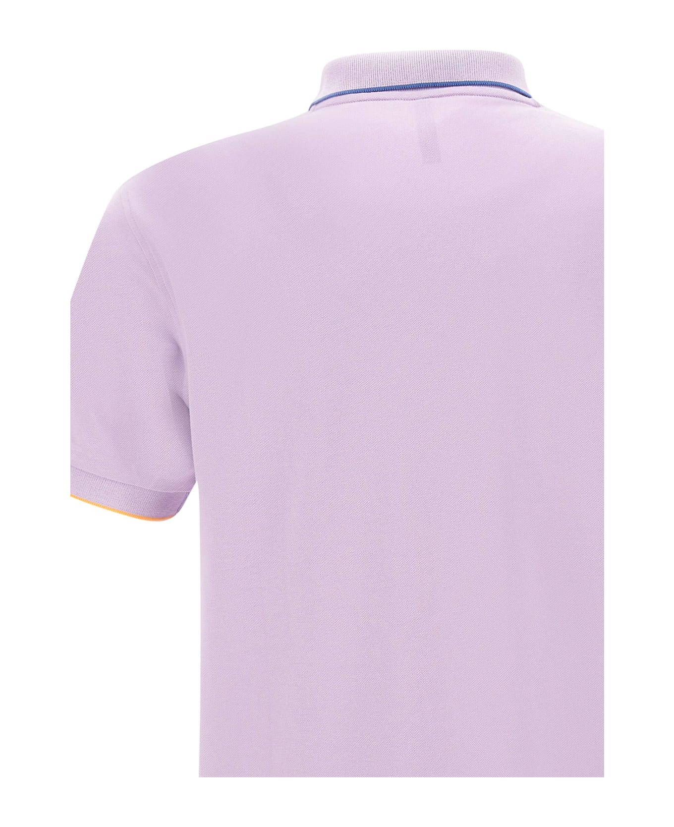 Sun 68 "small Stripe" Cotton Polo Shirt - LILAC