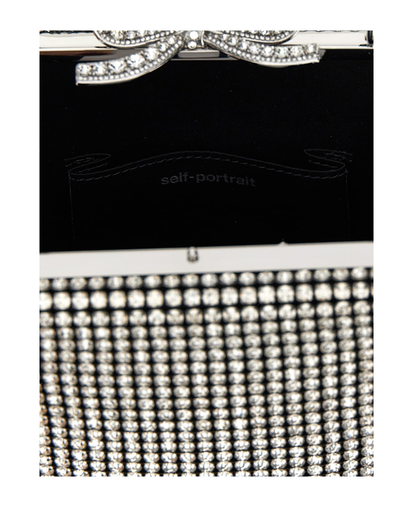 self-portrait 
silver Crystal Fishnet
 Handbag - Gray