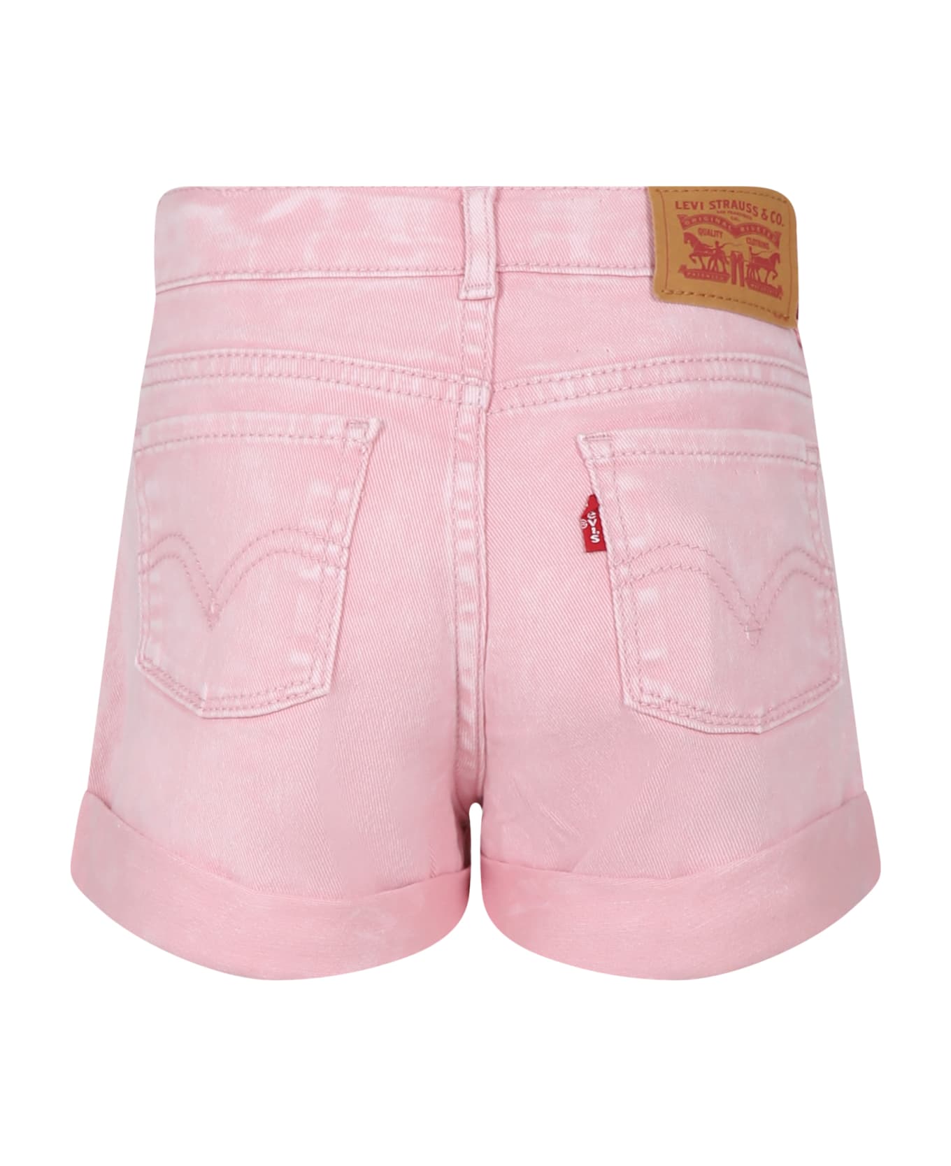 Levi's Pink Shorts For Girl With Logo - Pink