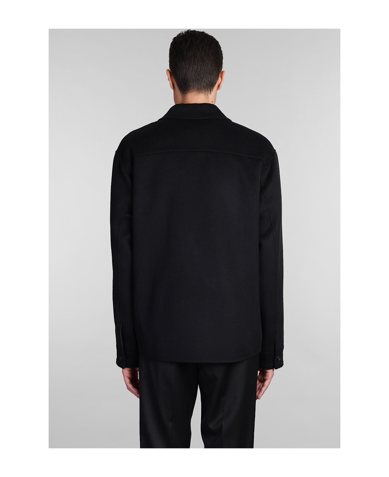 Theory Casual Jacket In Black Wool - black