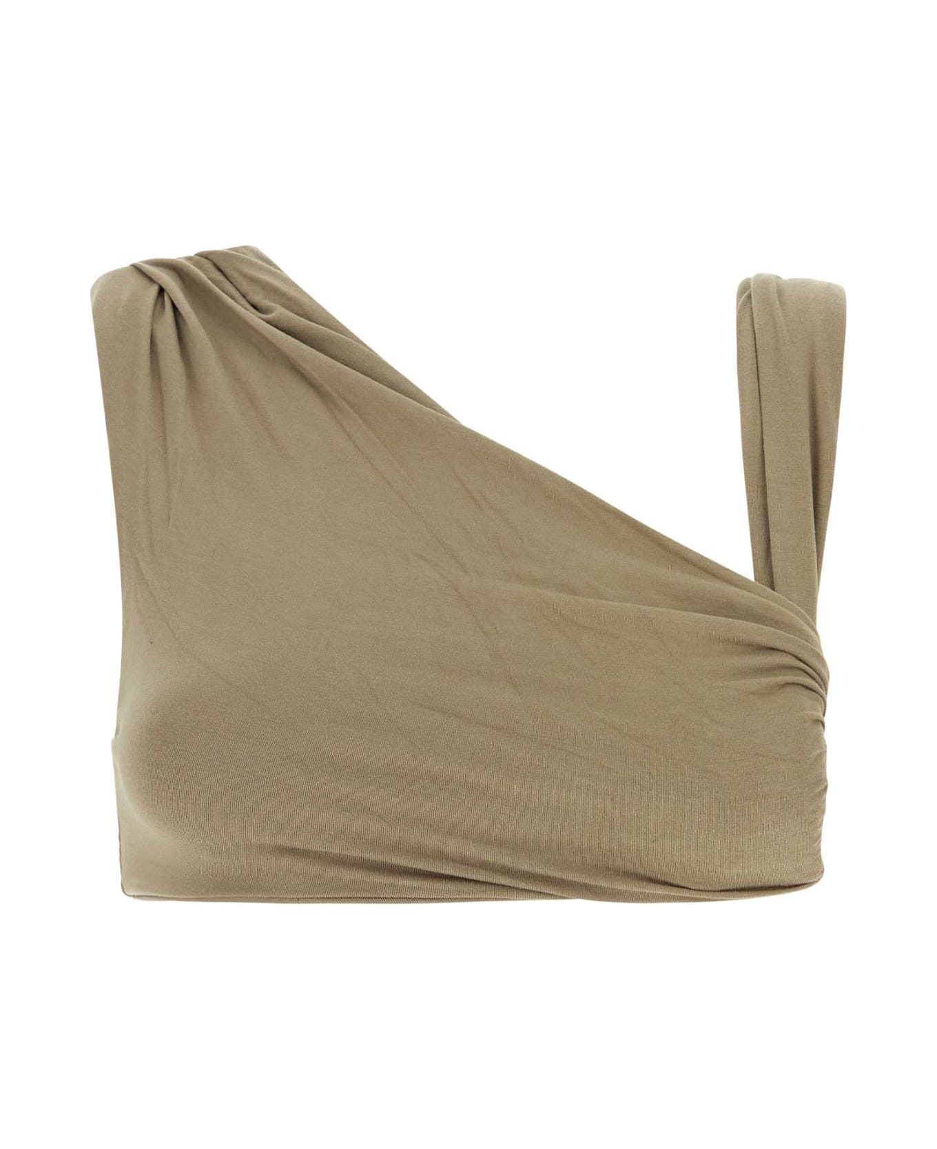 Entire Studios Khaki Stretch Nylon Mache Top - Beige