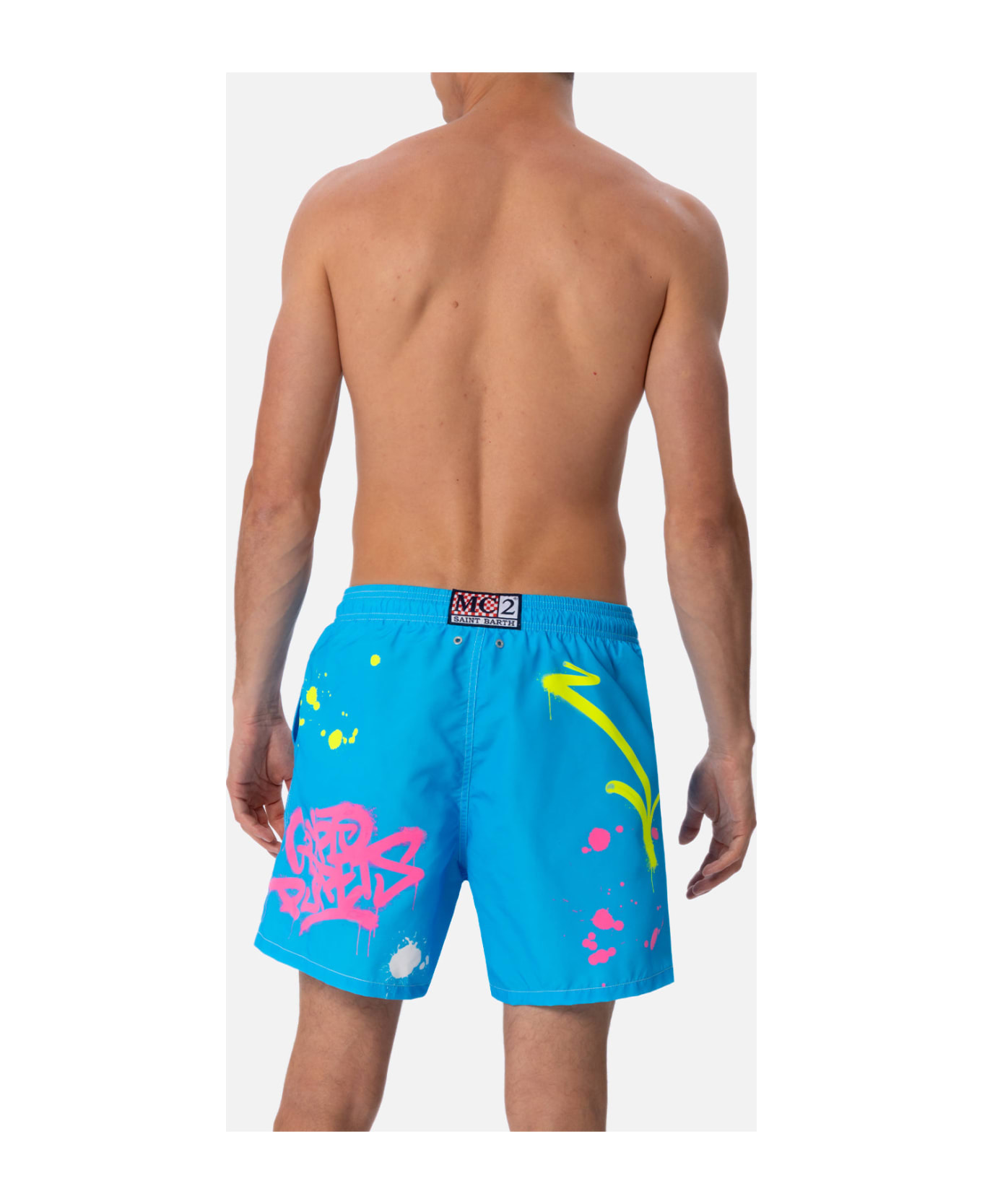 MC2 Saint Barth Man Mid-length Gustavia Swim-shorts With Ducky Cryptopuppets Placed Print| Cryptopuppets Special Edition - SKY