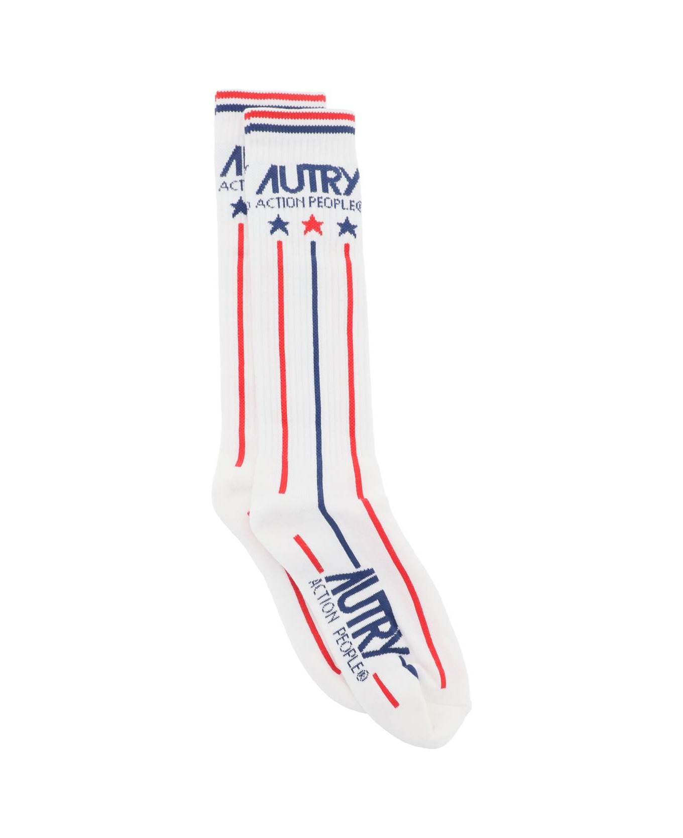 Autry Tennis Socks - RED STR (White)