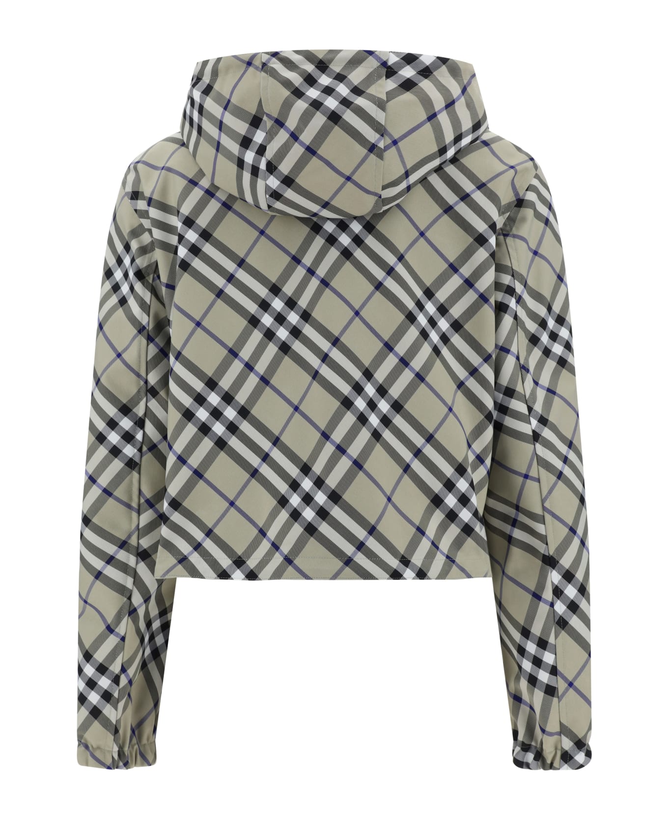 Burberry Reversible Cropped Checked Hooded Jacket - Lichen Ip Check