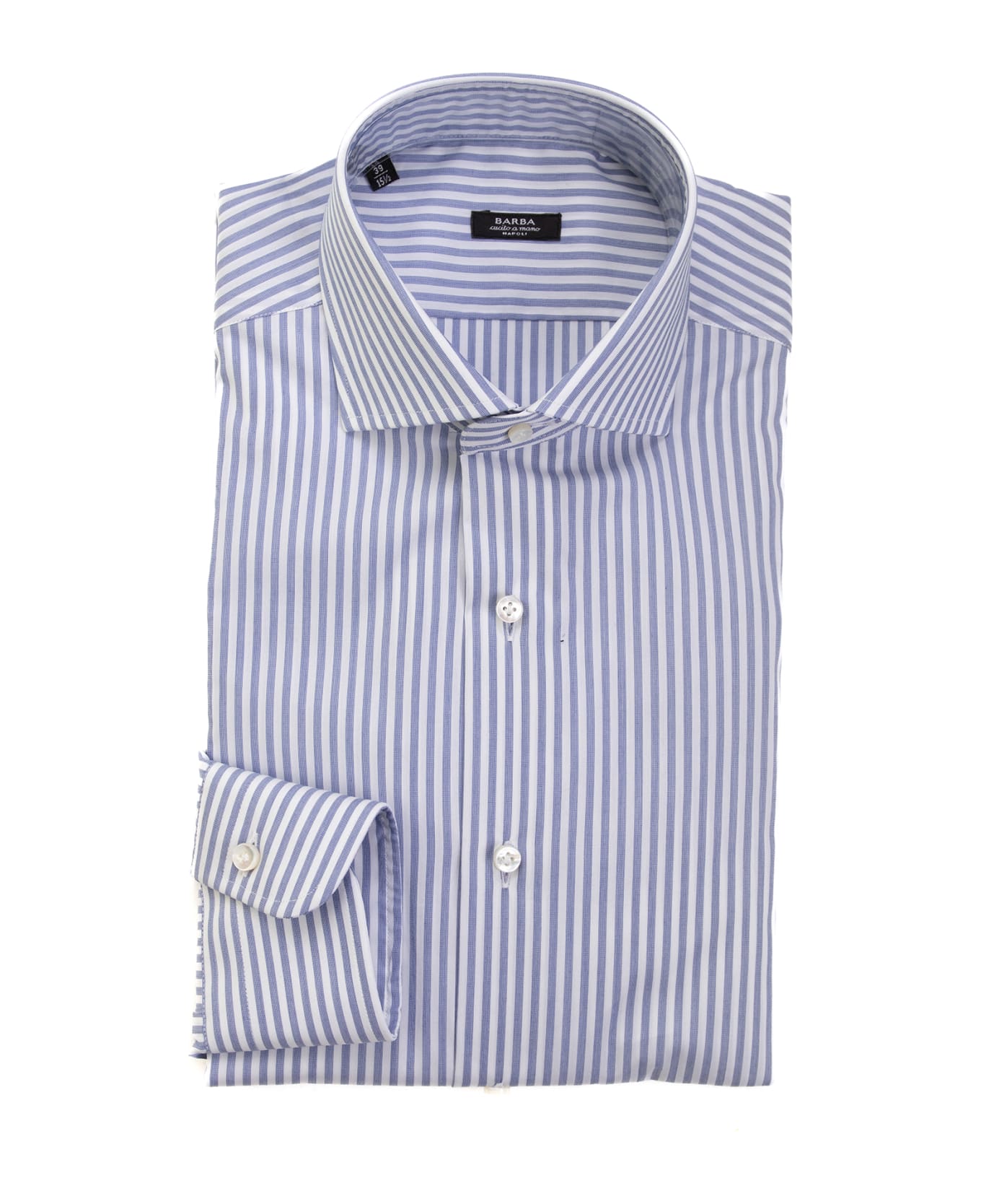 Barba Napoli Striped Long-sleeved Shirt - Blu