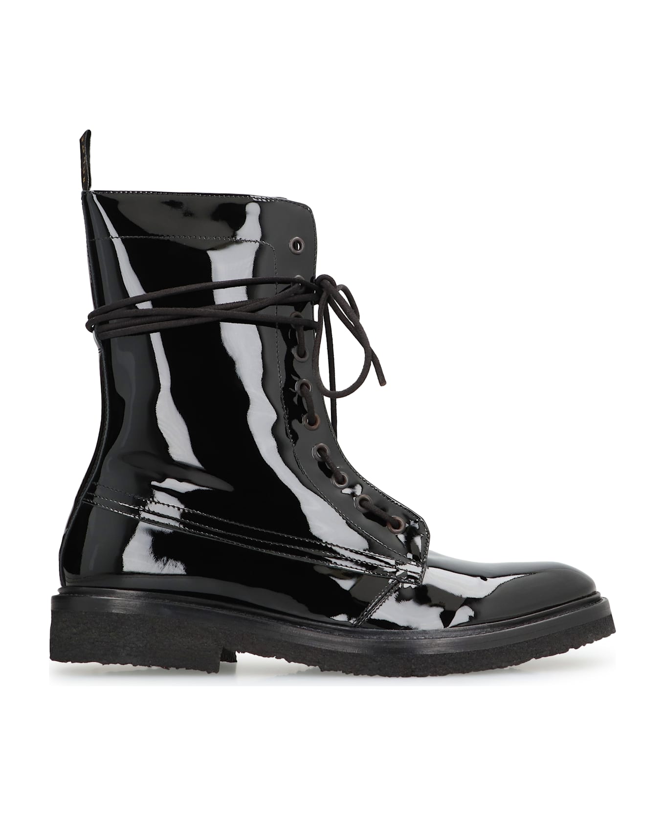 Rhude Rhanger Leather Combat Boots - black