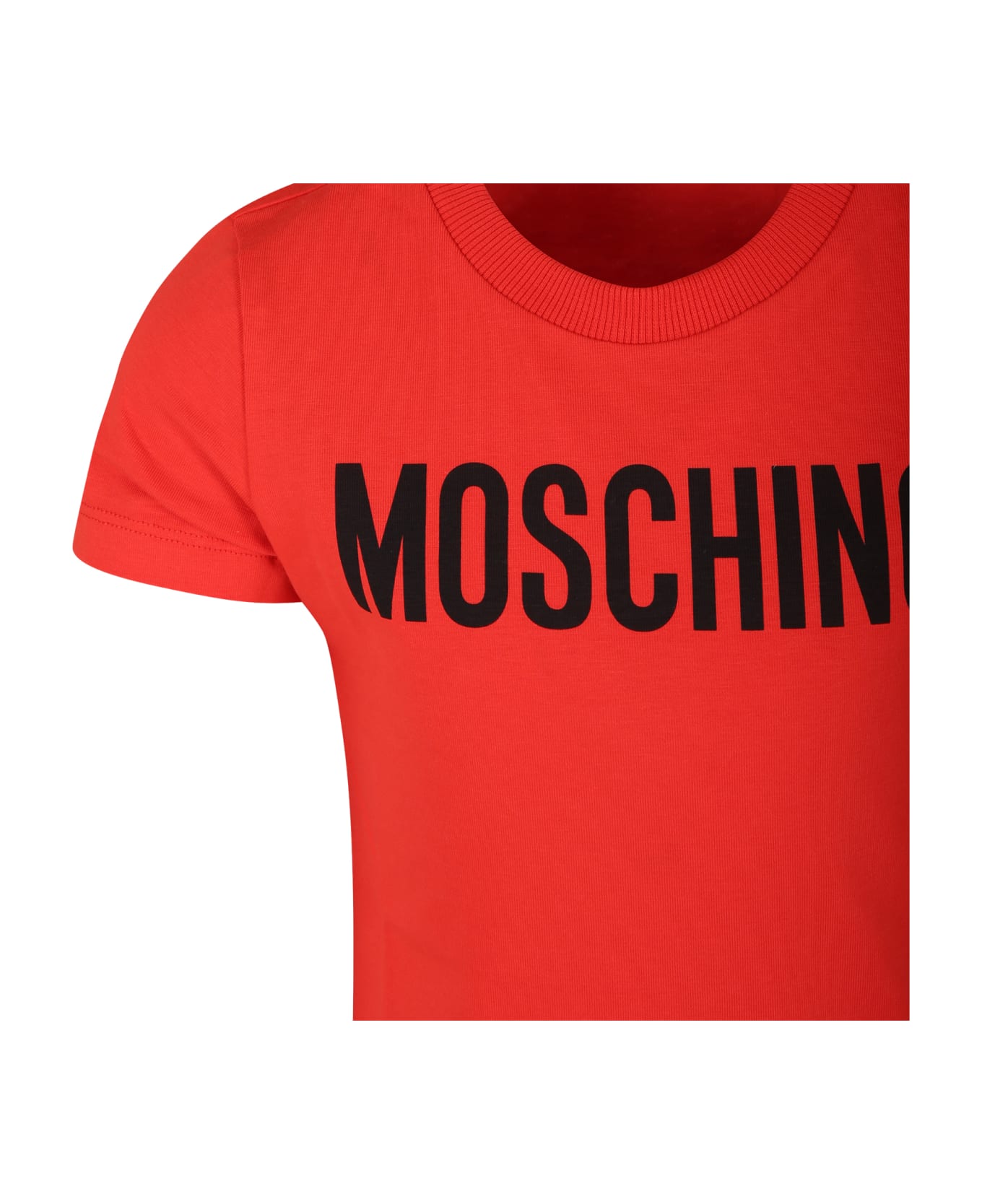Moschino Red T-shirt For Kids With Logo - Red