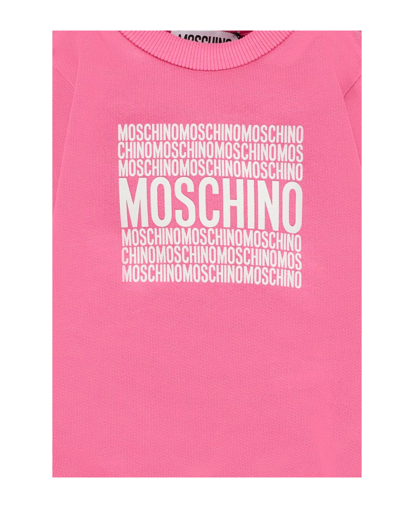 Moschino Fuchsia Sweatshirt For Baby Girl With Logo - Fuchsia