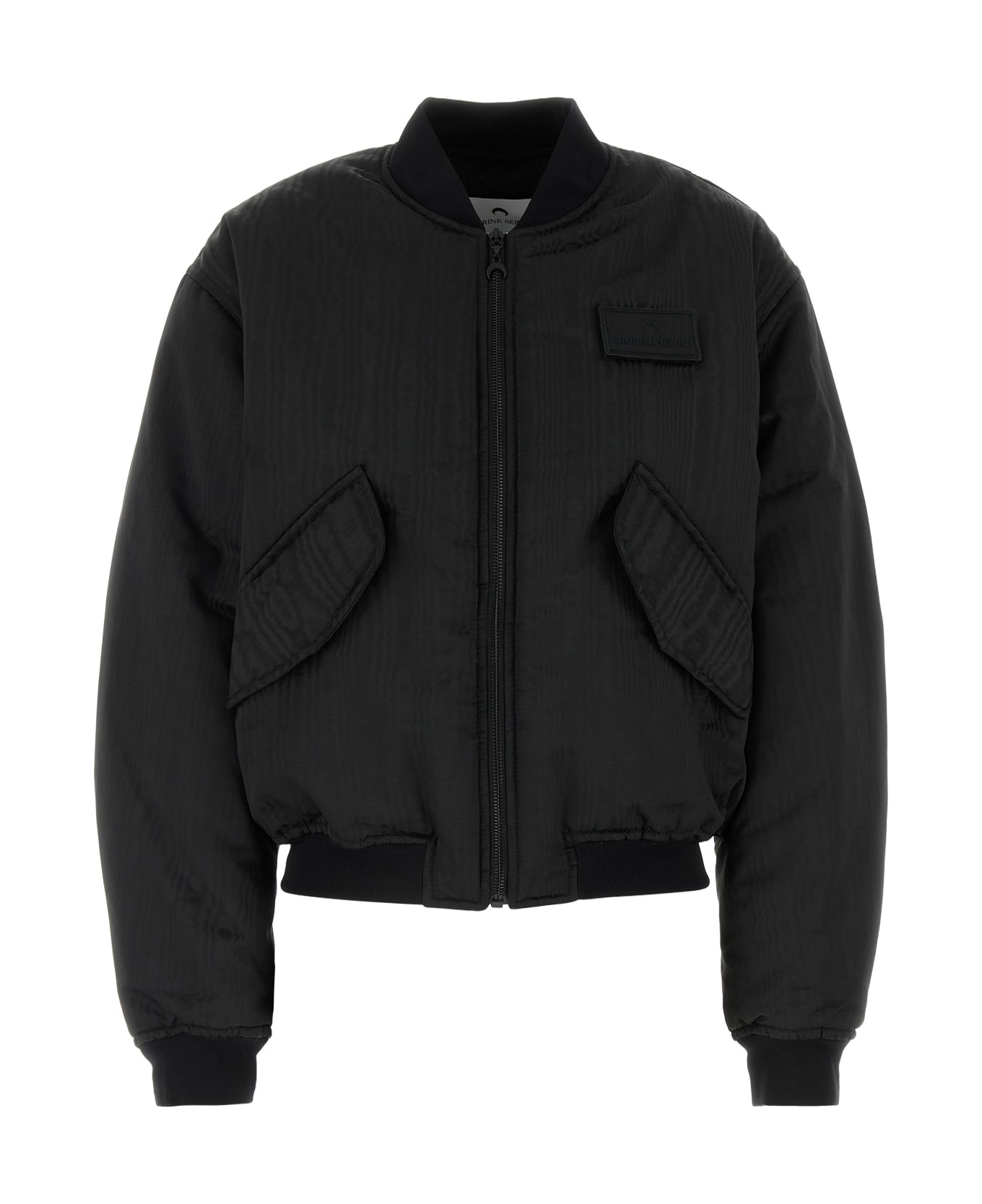 Marine Serre Recycled Moire Bomber Jacket - BLACK