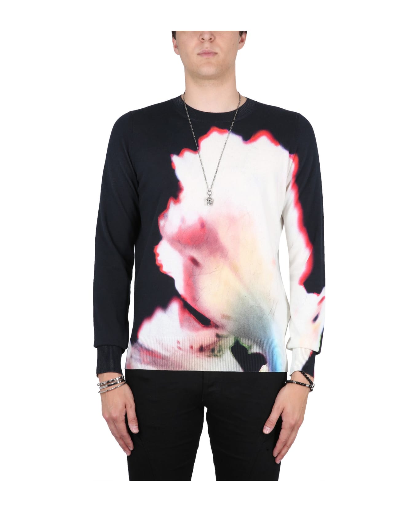 Alexander McQueen Jersey With Flower Print - Multicolor