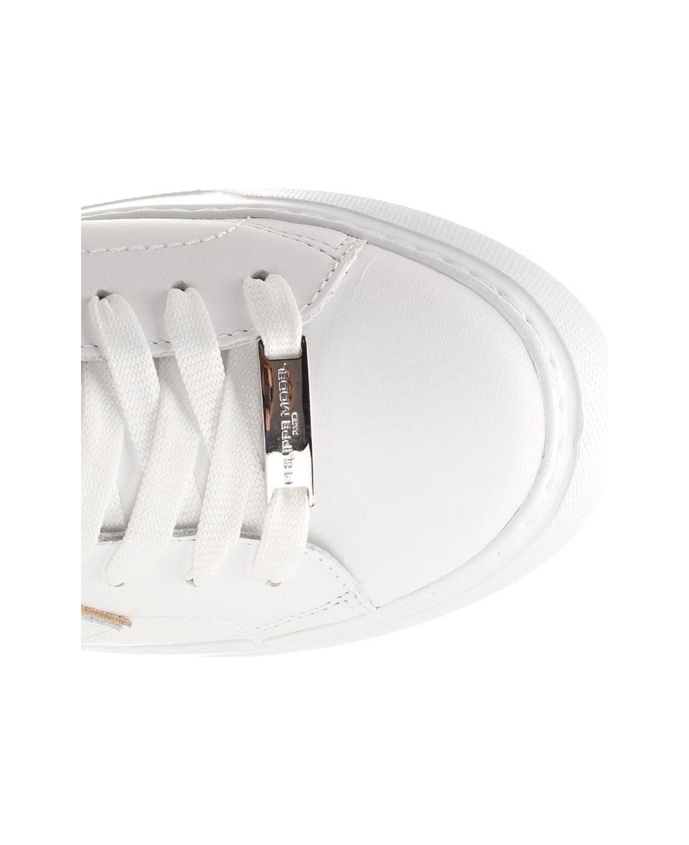 Philippe Model Temple Low-top Sneakers - WHITE, silver