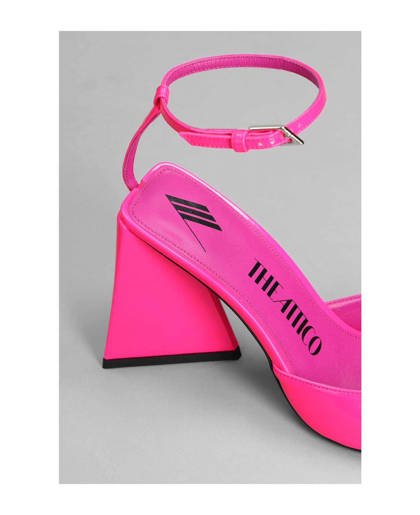 The Attico Neon Fuchsia Leather Piper Sandals - 168