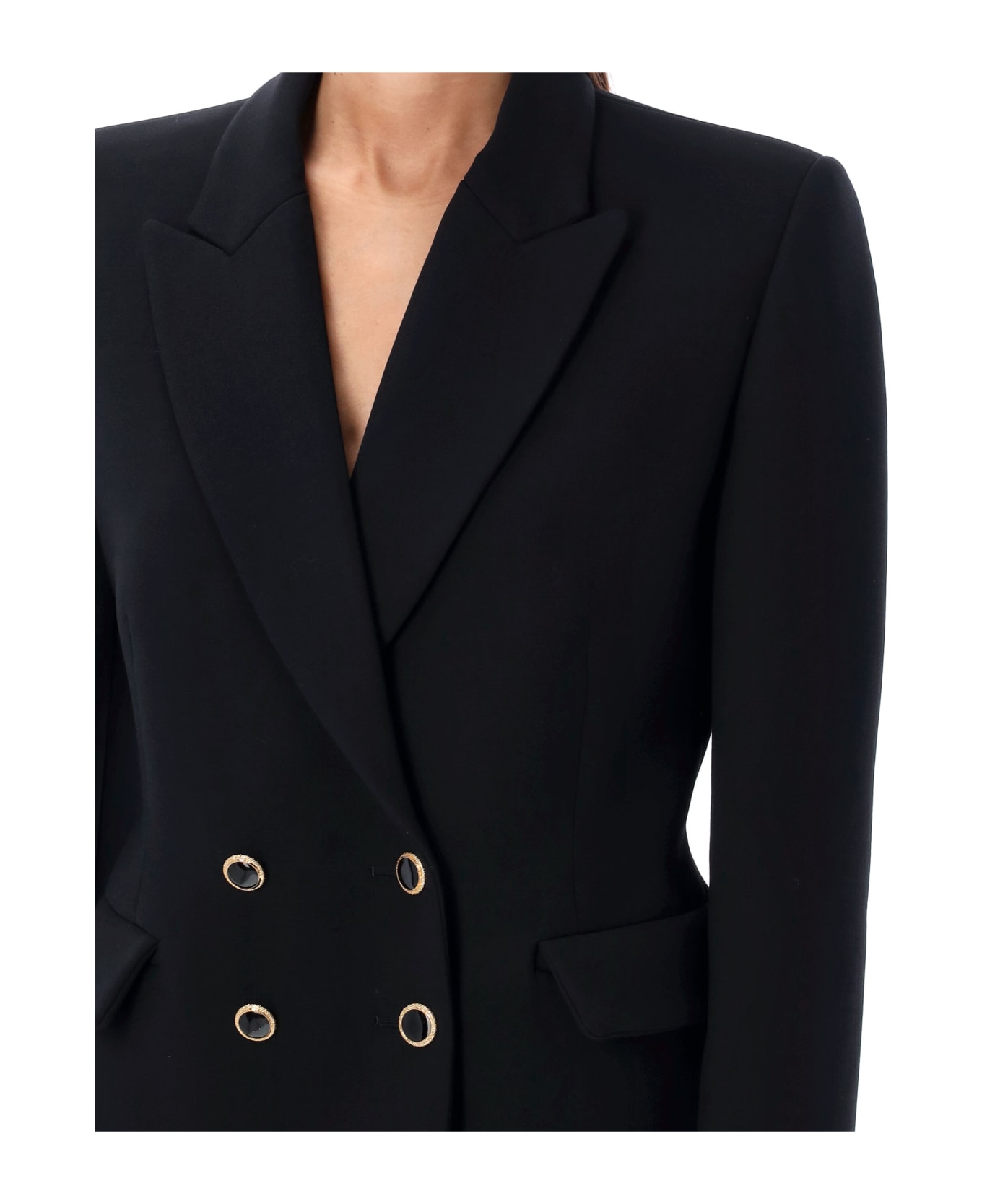 Alessandra Rich Double Breasted Blazer - BLACK