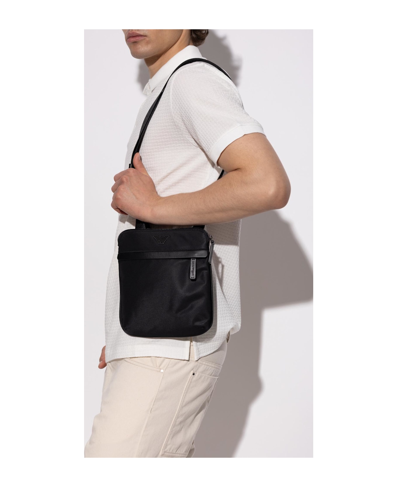 Emporio Armani Shoulder Bag With Logo - Black