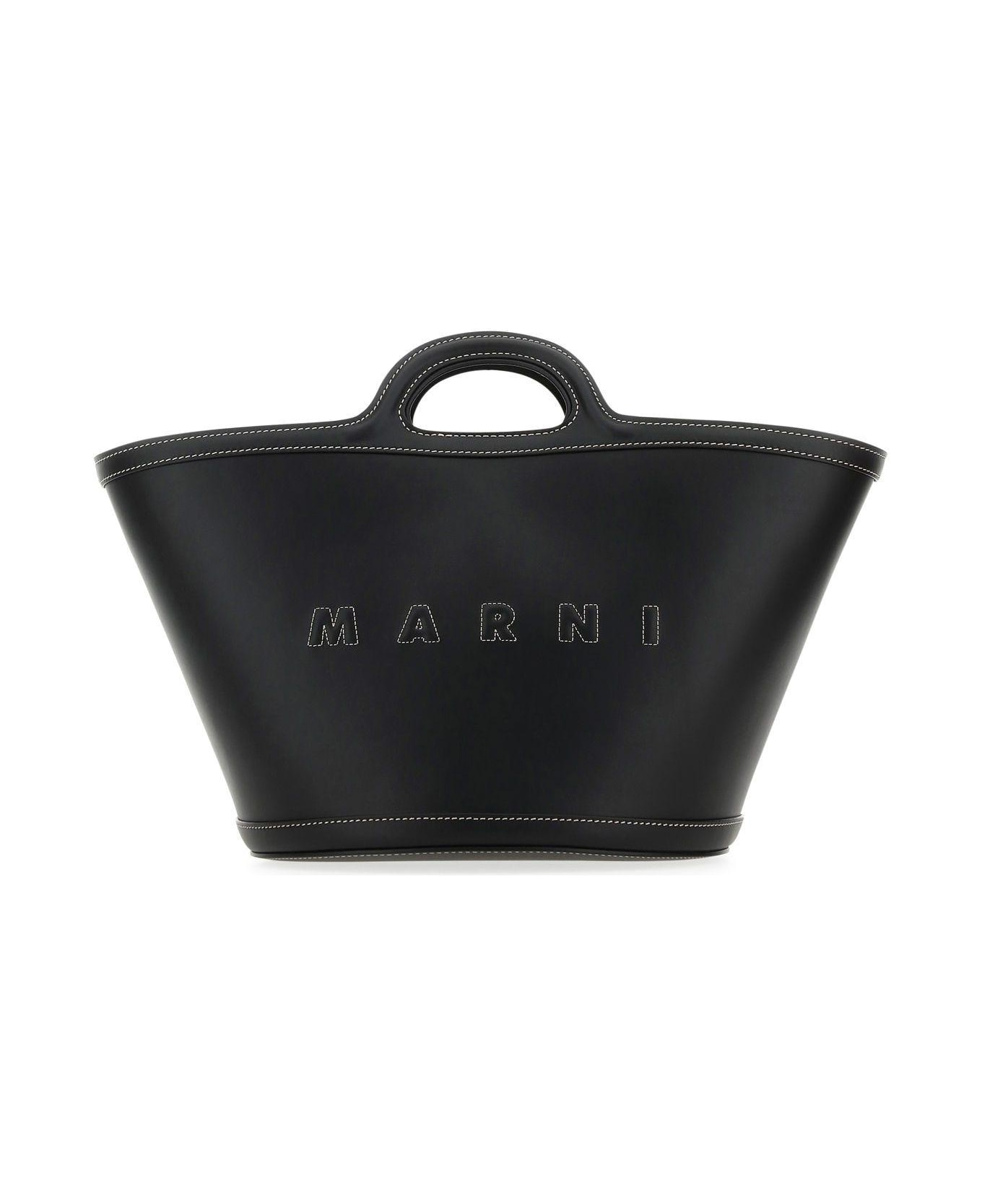 Marni Black Leather Small Tropicalia Handbag - BLACK
