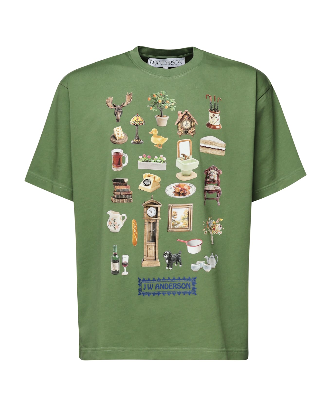 J.W. Anderson T-shirt With Diorama Print - FOREST GREEN