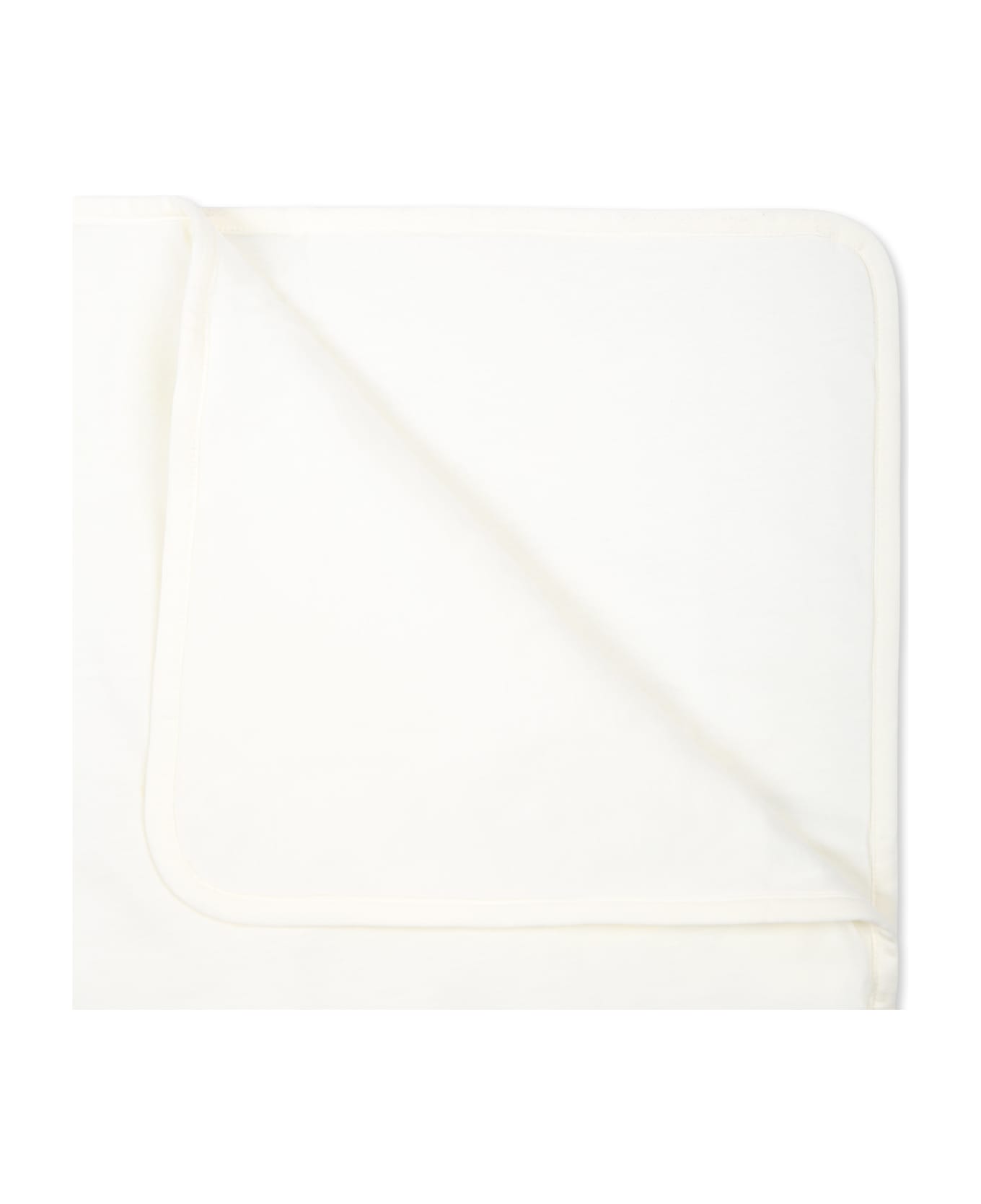 Balmain Ivory Blanket For Babykids With Logo - Ivory