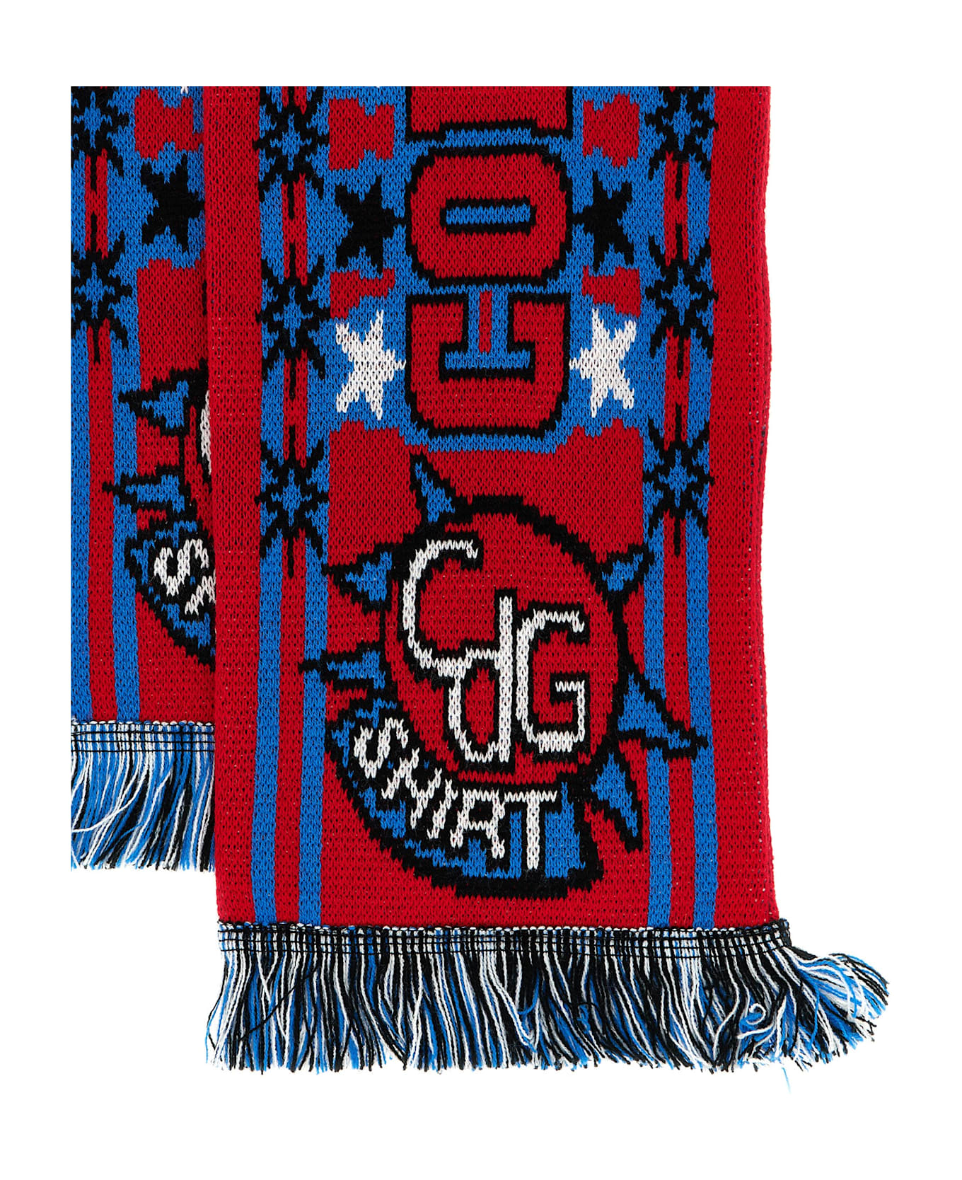 Comme des Garçons Intarsia Scarf - Rosso