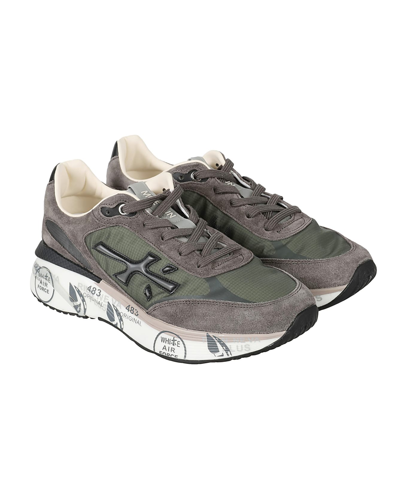 Premiata Moerun Sneakers - Dark Grey/military Green
