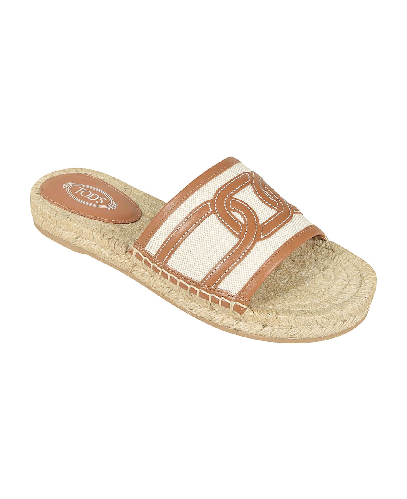 Tod's Catena Patched Rafia Sandals - Neutral