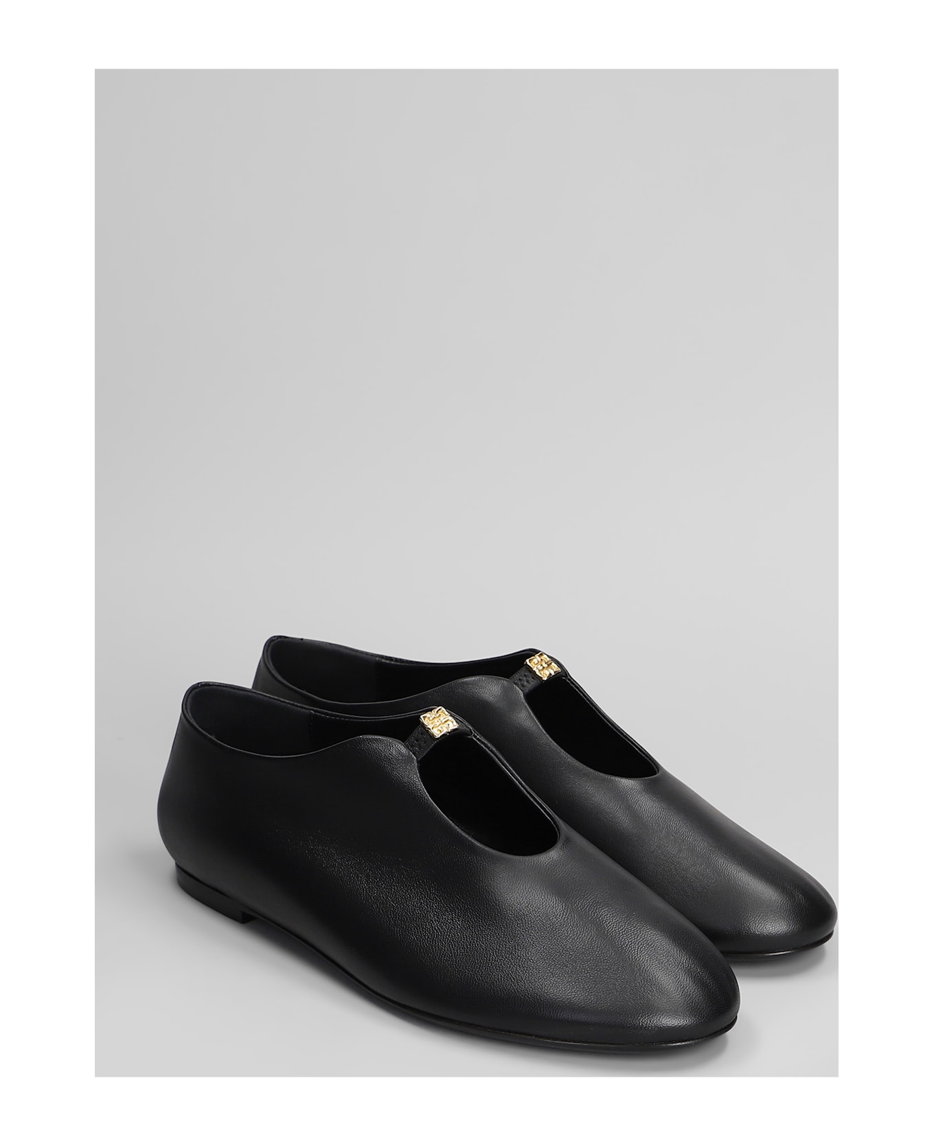 Givenchy 4g Liquid Ballet Flats In Black Leather - Black
