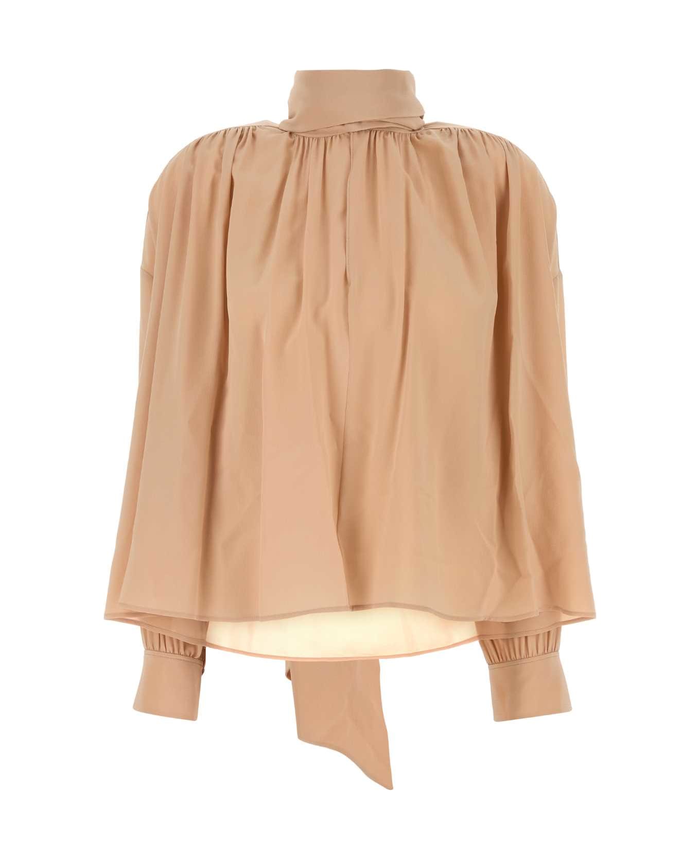 Chloé Skin Pink Georgette Blouse - Beige