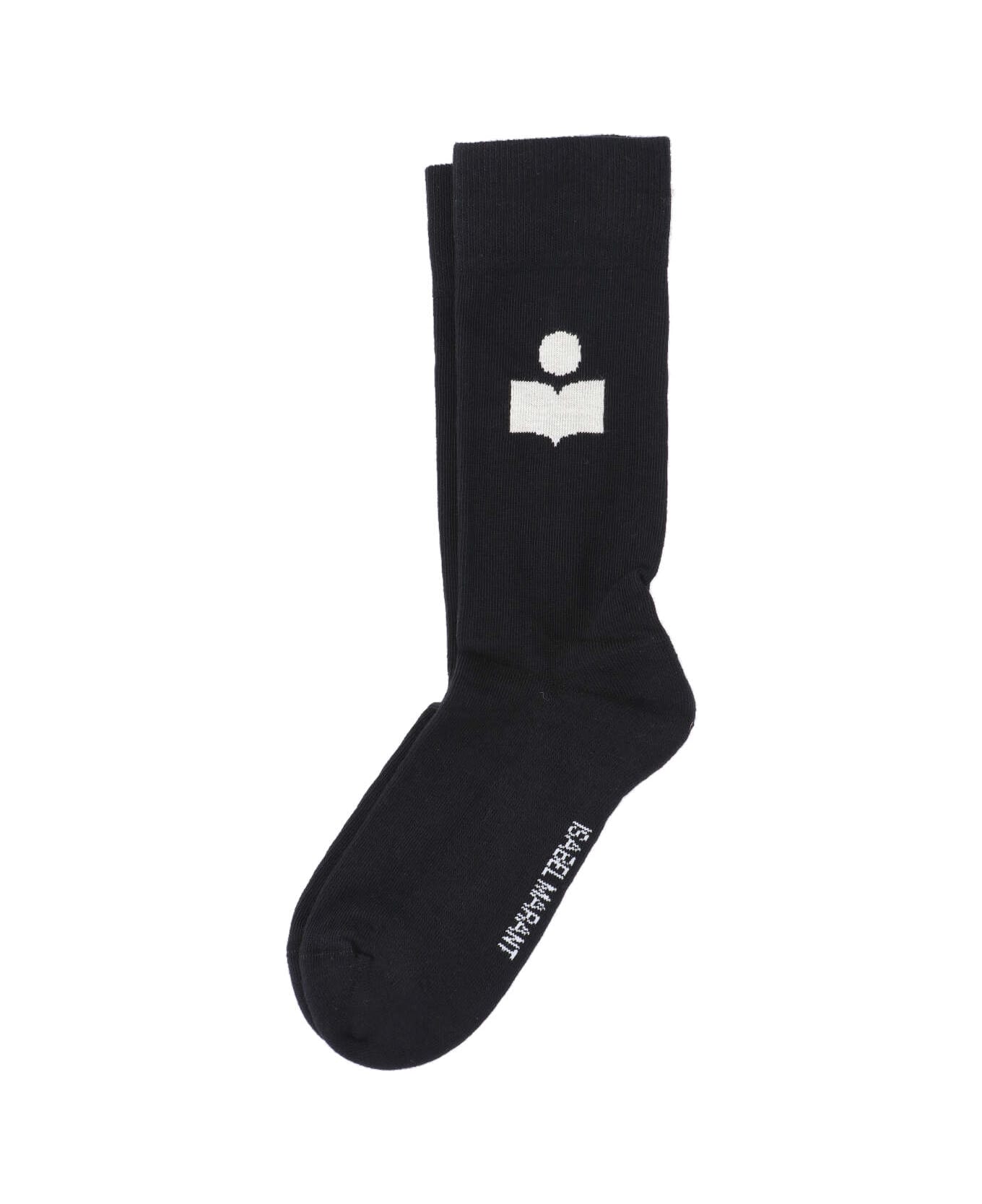 Isabel Marant Logo Socks - BLACK