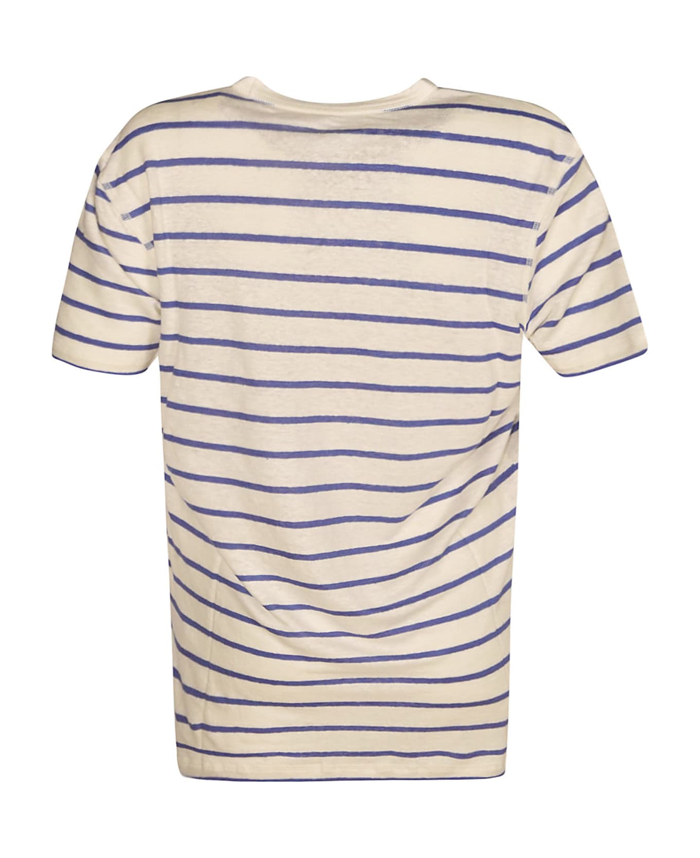 Majestic Filatures Stripe V-neck T-shirt - Klein