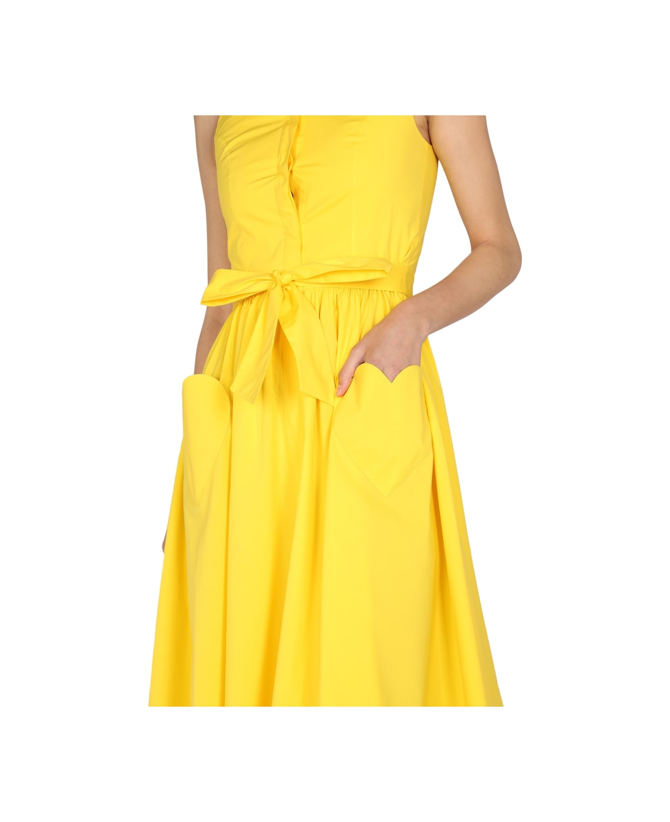 Moschino Heart Pockets Dress - YELLOW ワンピース＆ドレス