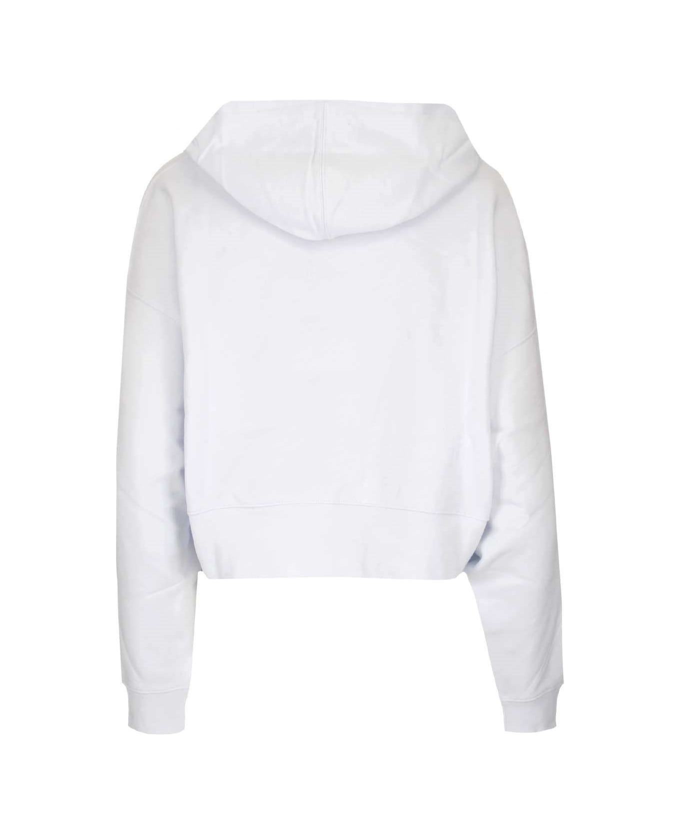 MSGM Logo Printed Hoodie - WHITE