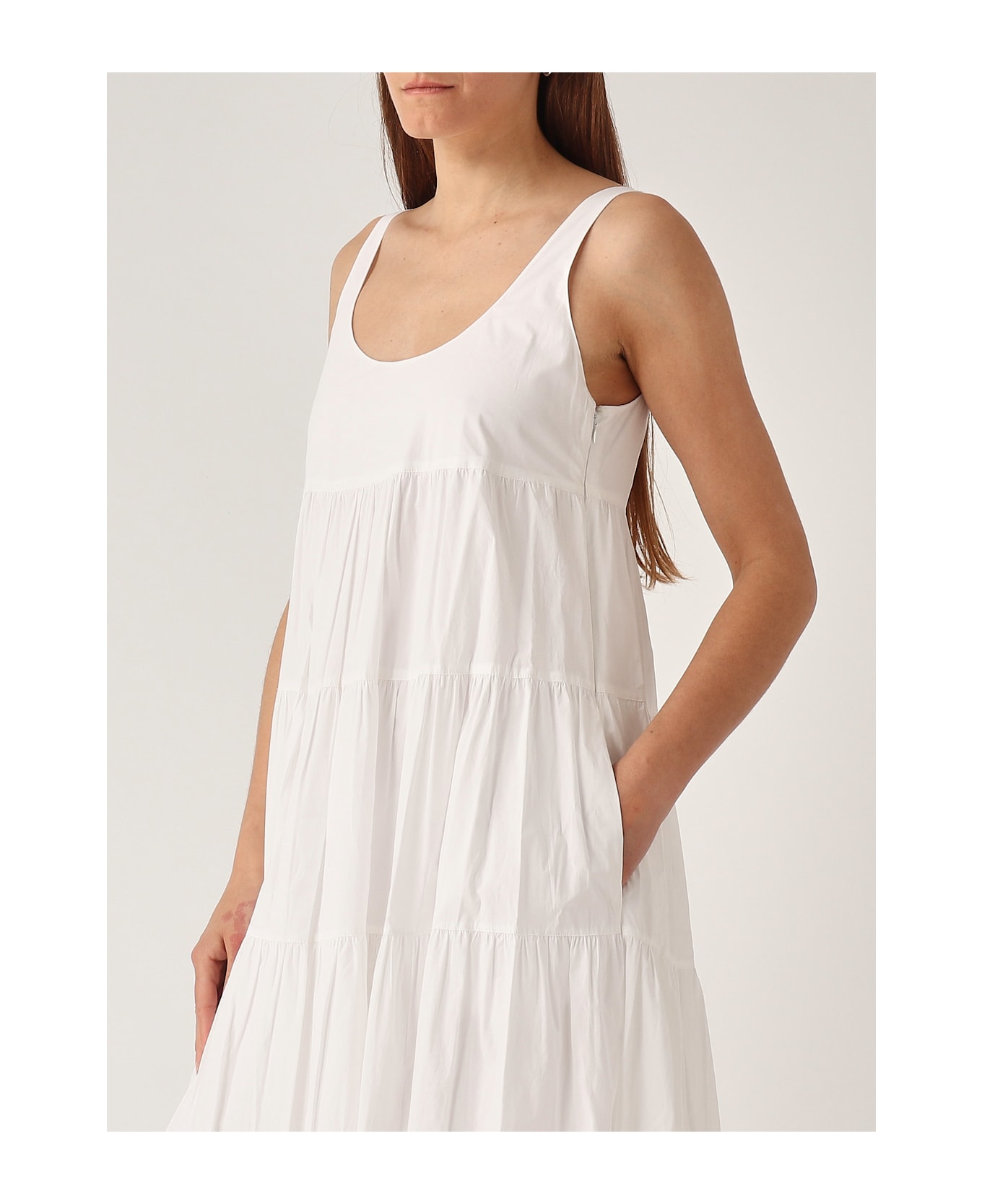 Michael Kors V Neck Tier Dress Dress - BIANCO