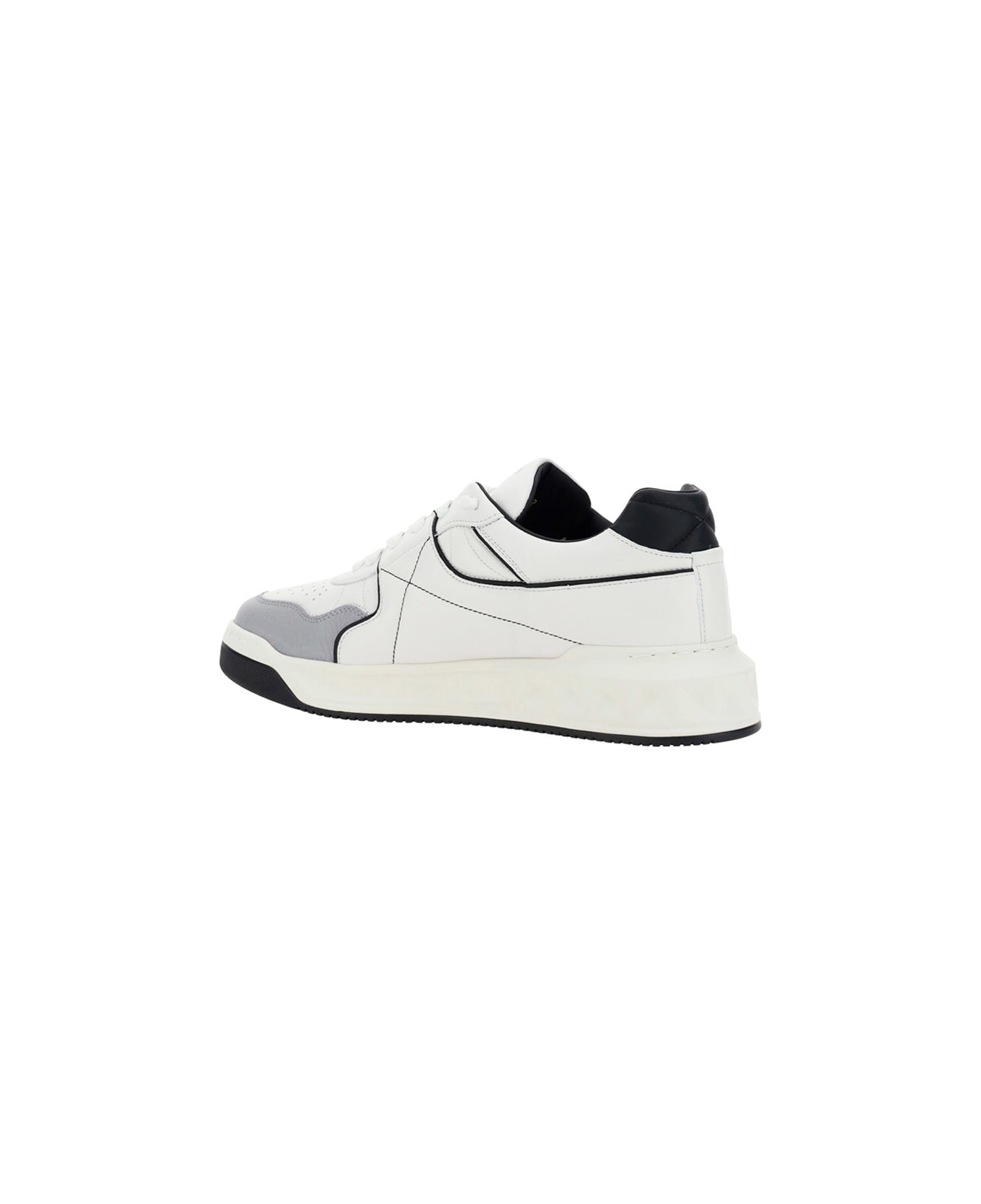 Valentino Garavani One Stud Sneakers - Bianco/nero/pastel Grey