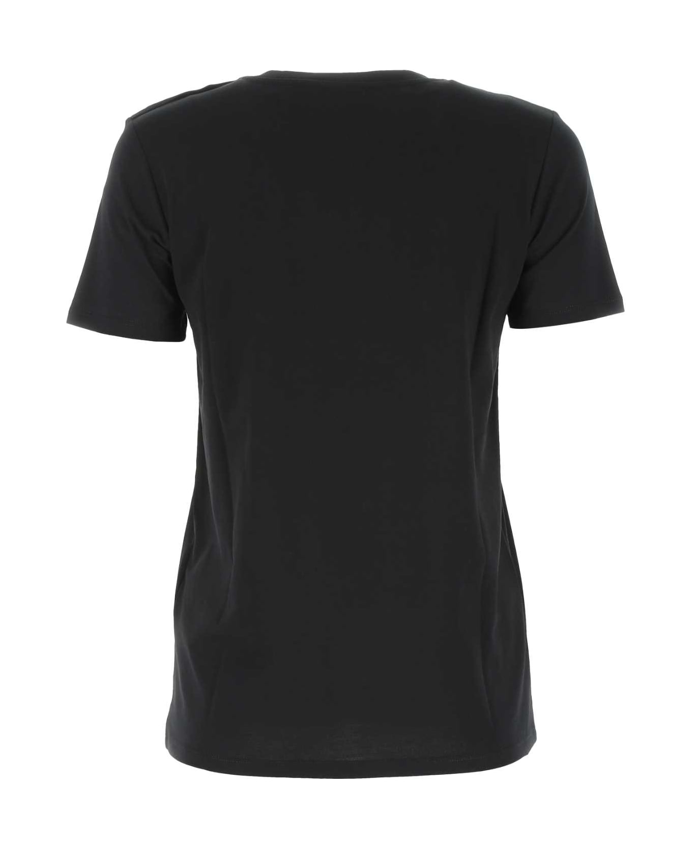 Balmain Black Cotton T-shirt - NOIRBLANC