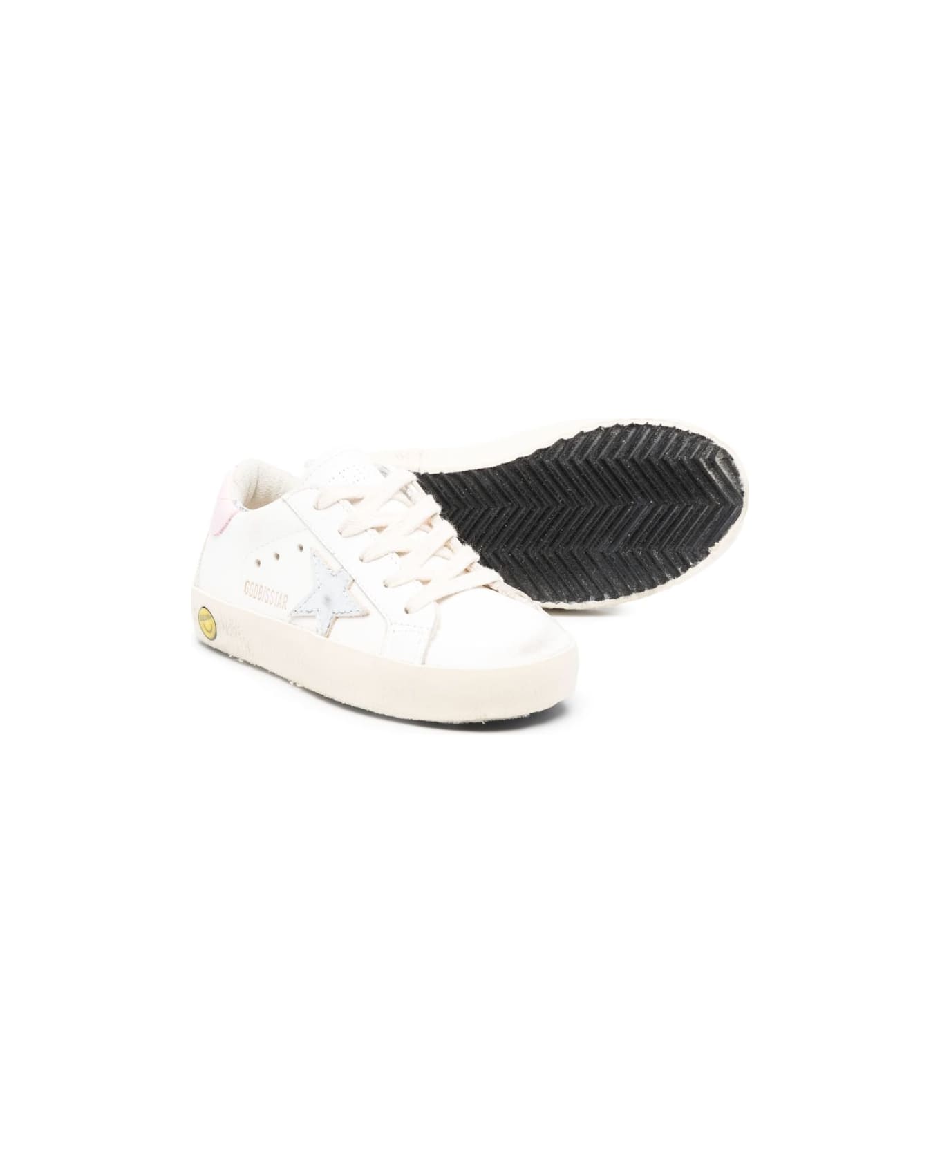 Golden Goose Kids Sneakers With Decoration - White