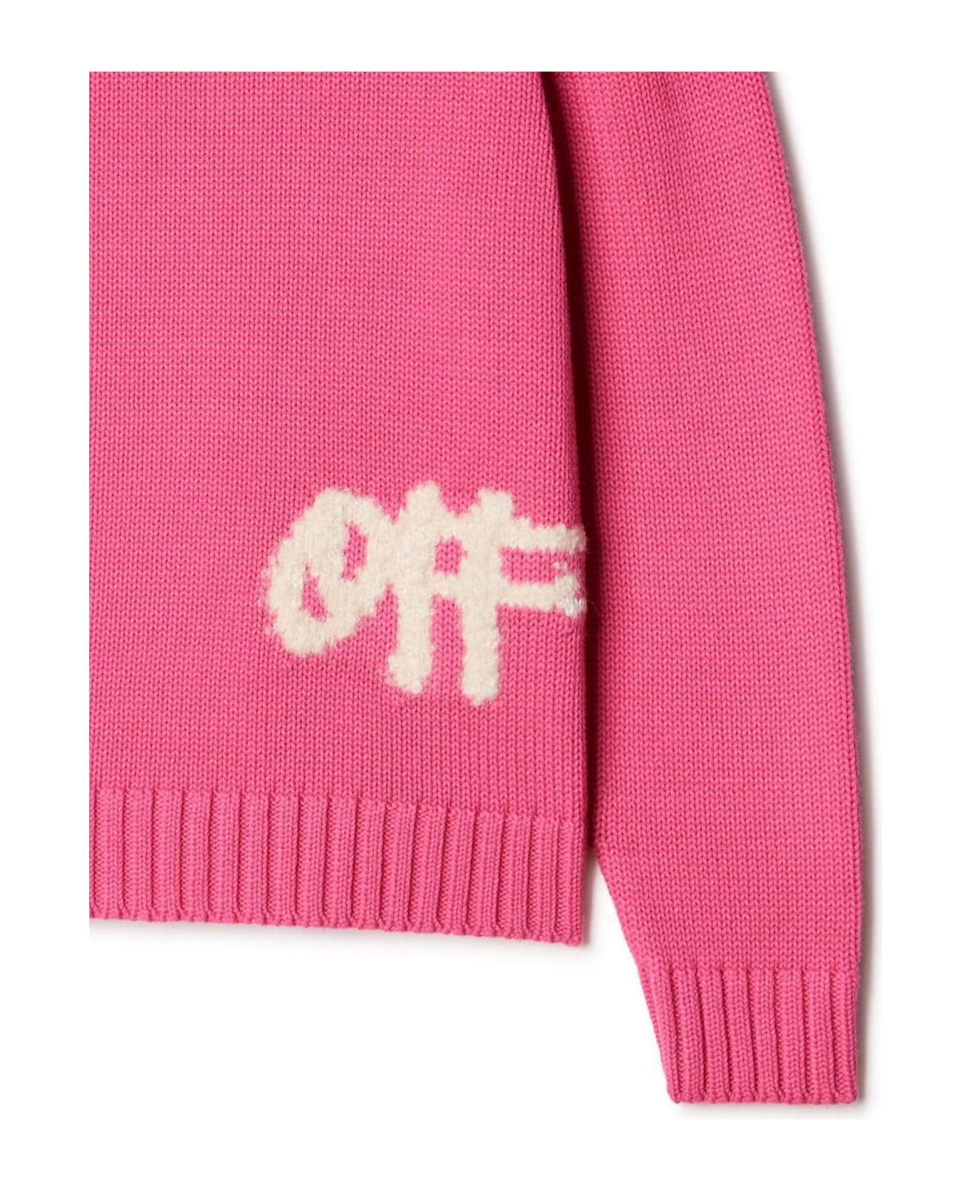 Off-White Pink Cotton Jumper - Fuchsia Wh ニットウェア＆スウェットシャツ