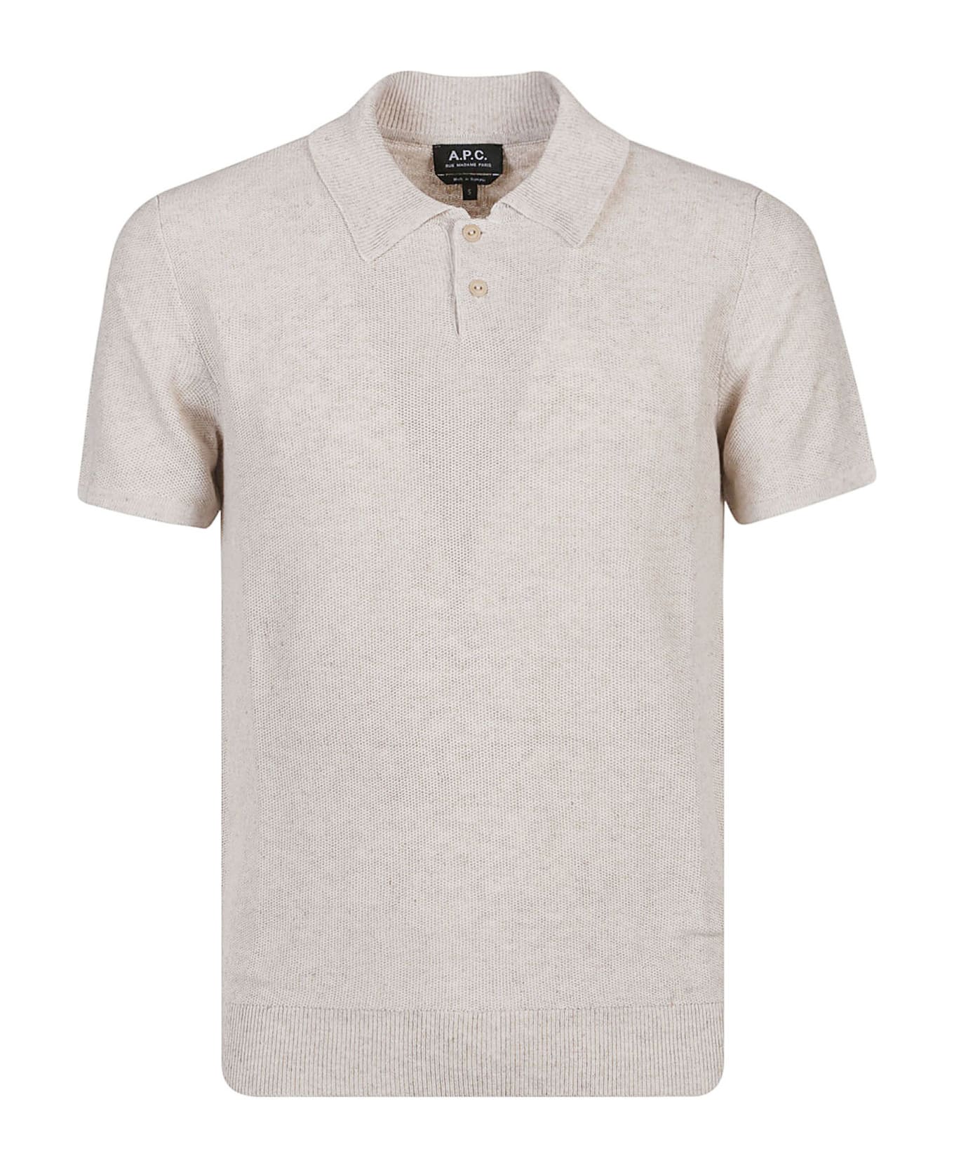A.P.C. Jay Short Sleeve Polo Shirt - Baa Beige