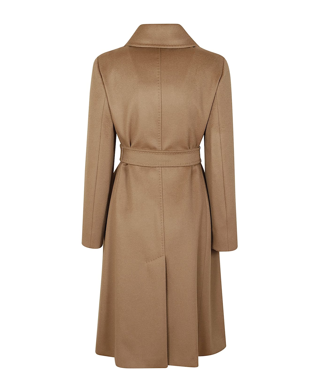 Max Mara Studio Belted Long-sleeved Coat - Beige