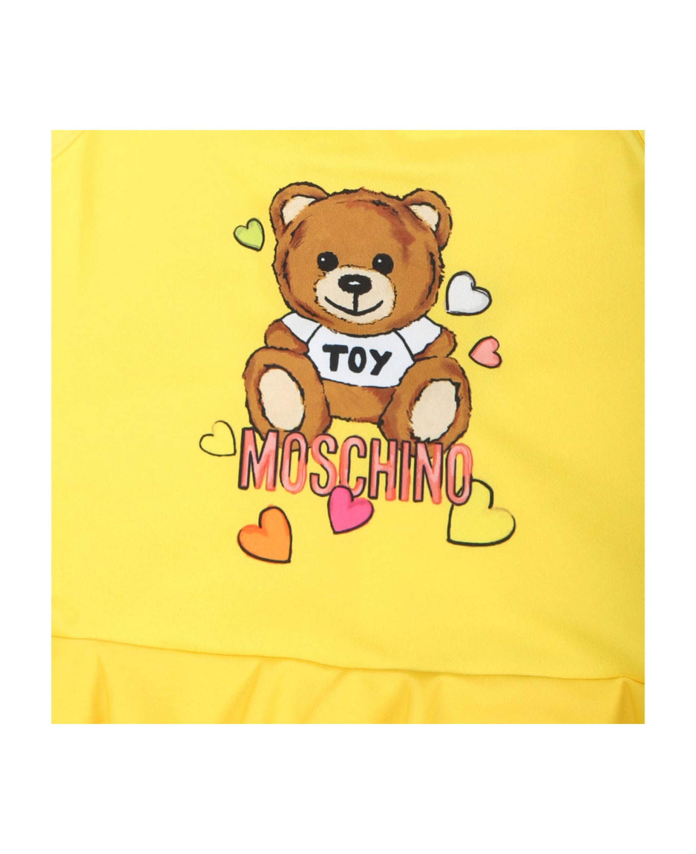 Moschino Yellow Swimsuit For Baby Girl With Teddy Bear - Yellow