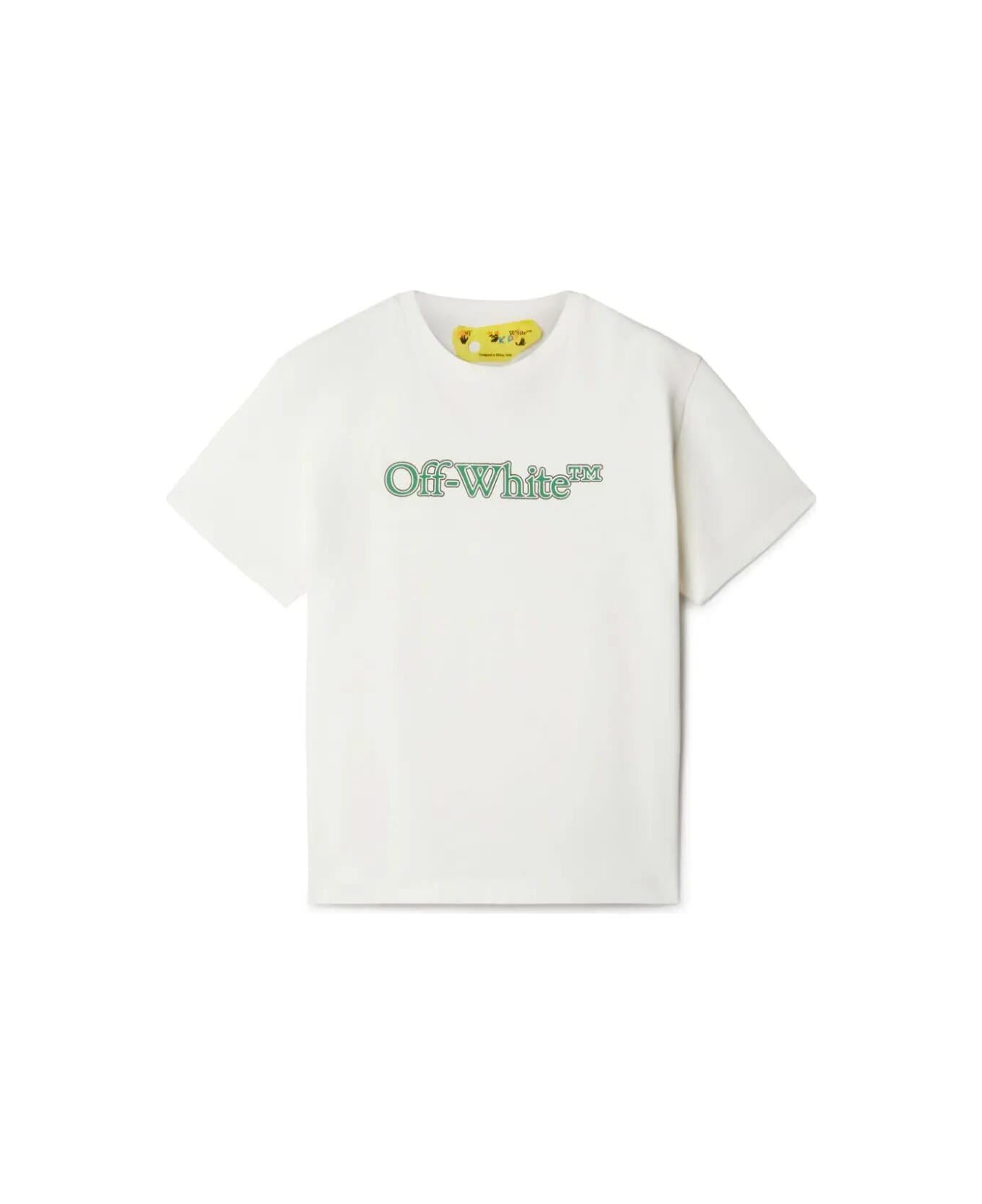 Off-White Big Bookish Short Sleeves T-shirt - White Green Tシャツ＆ポロシャツ
