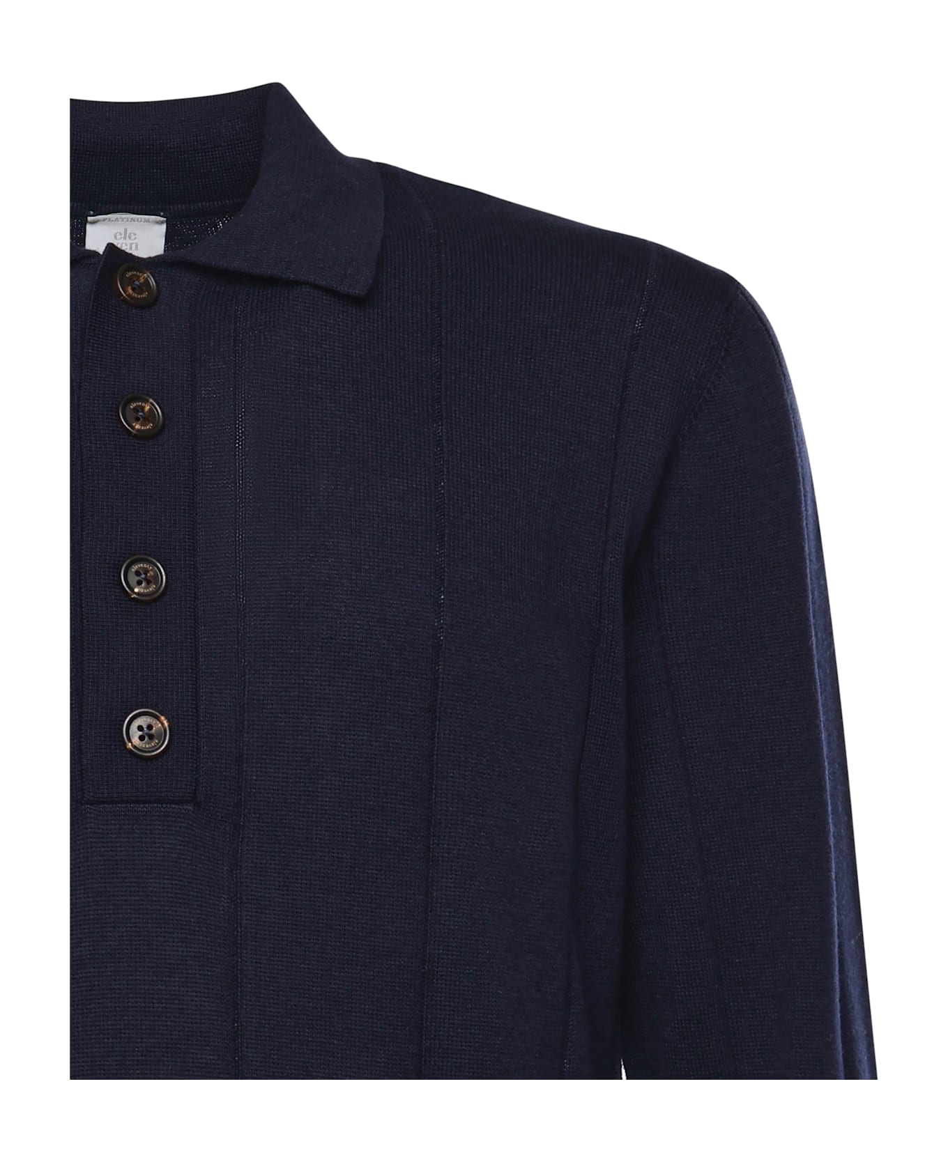 Eleventy Cotton And Cashmere Polo Shirt - Blue