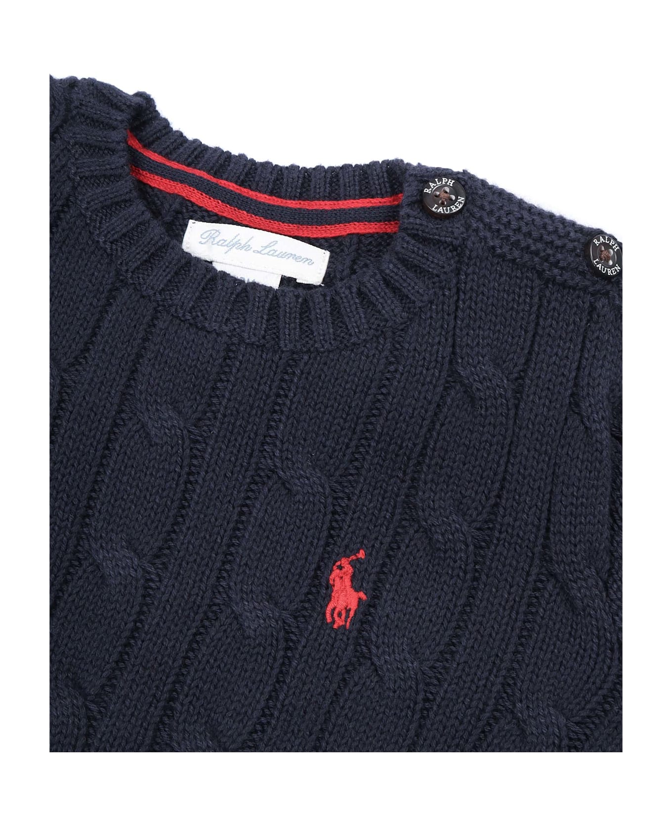 Polo Ralph Lauren Ls Cable Cn-tops-sweater - BLUE