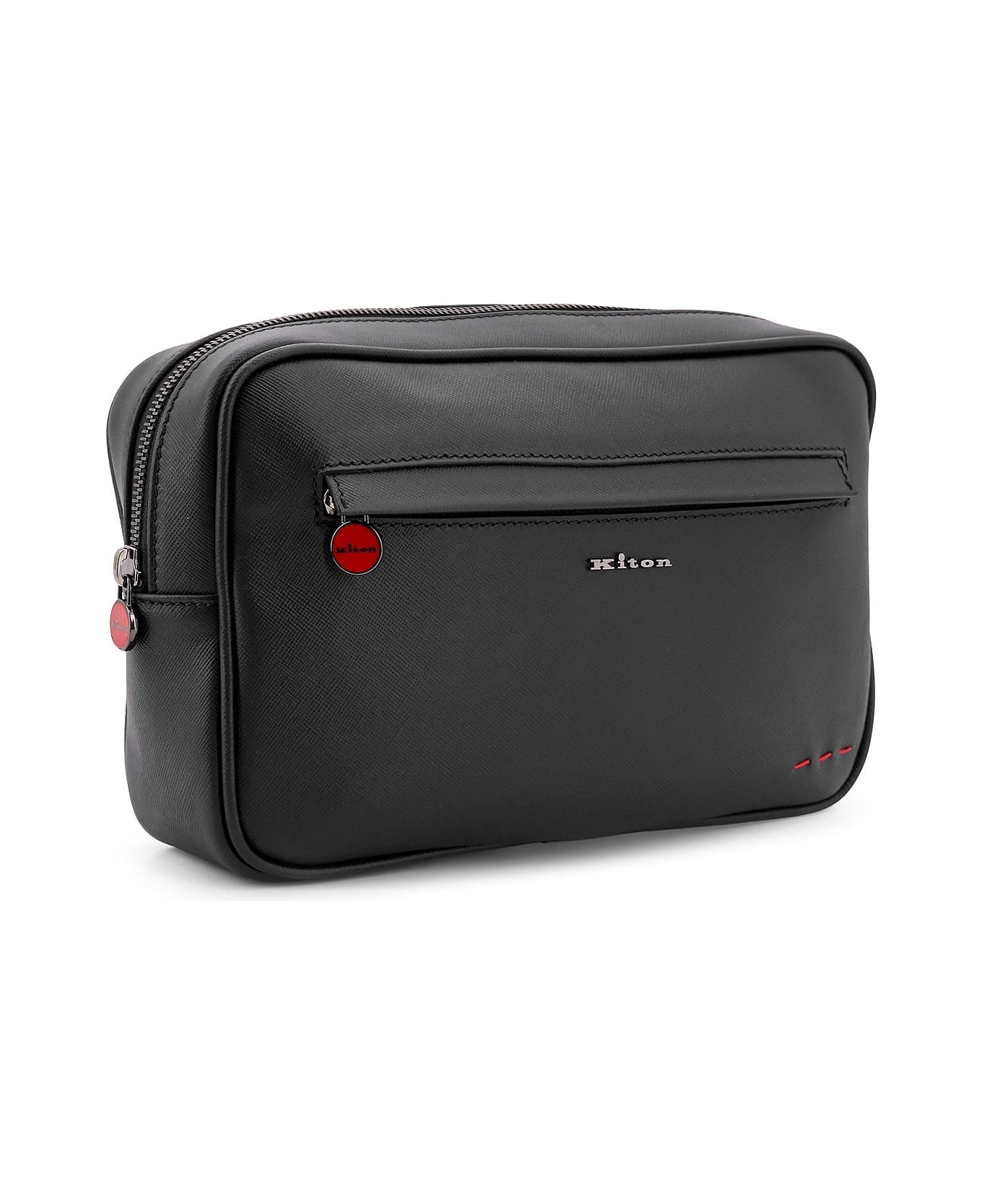 Kiton Leather Clutch - Black