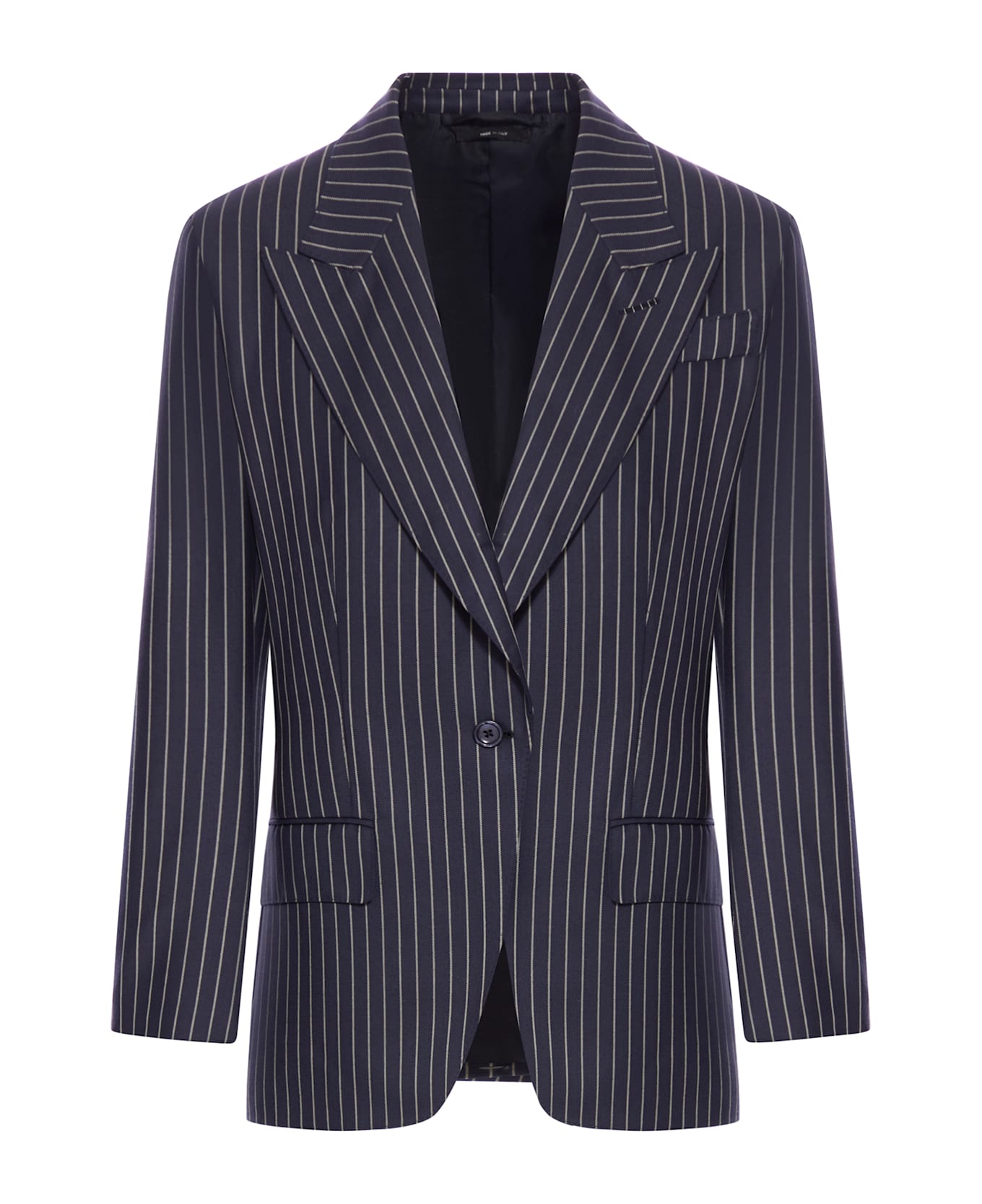 Tom Ford Single Breasted Wool Flannel Jacket - Blue
