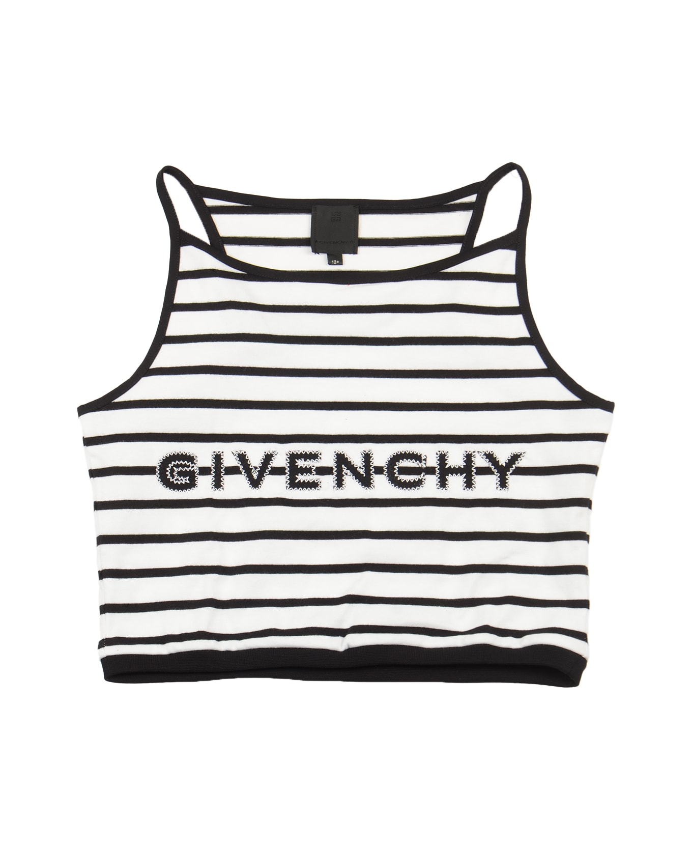 Givenchy Logo Embroidered Stripe Top - White/Black