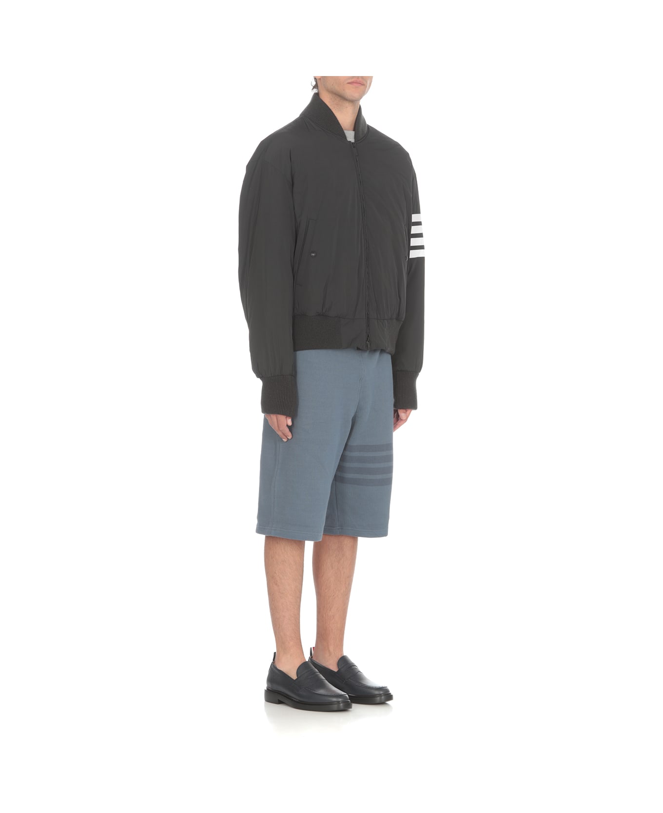 Thom Browne '4bar Down Fill Oversized' Bomber Jacket - Grey